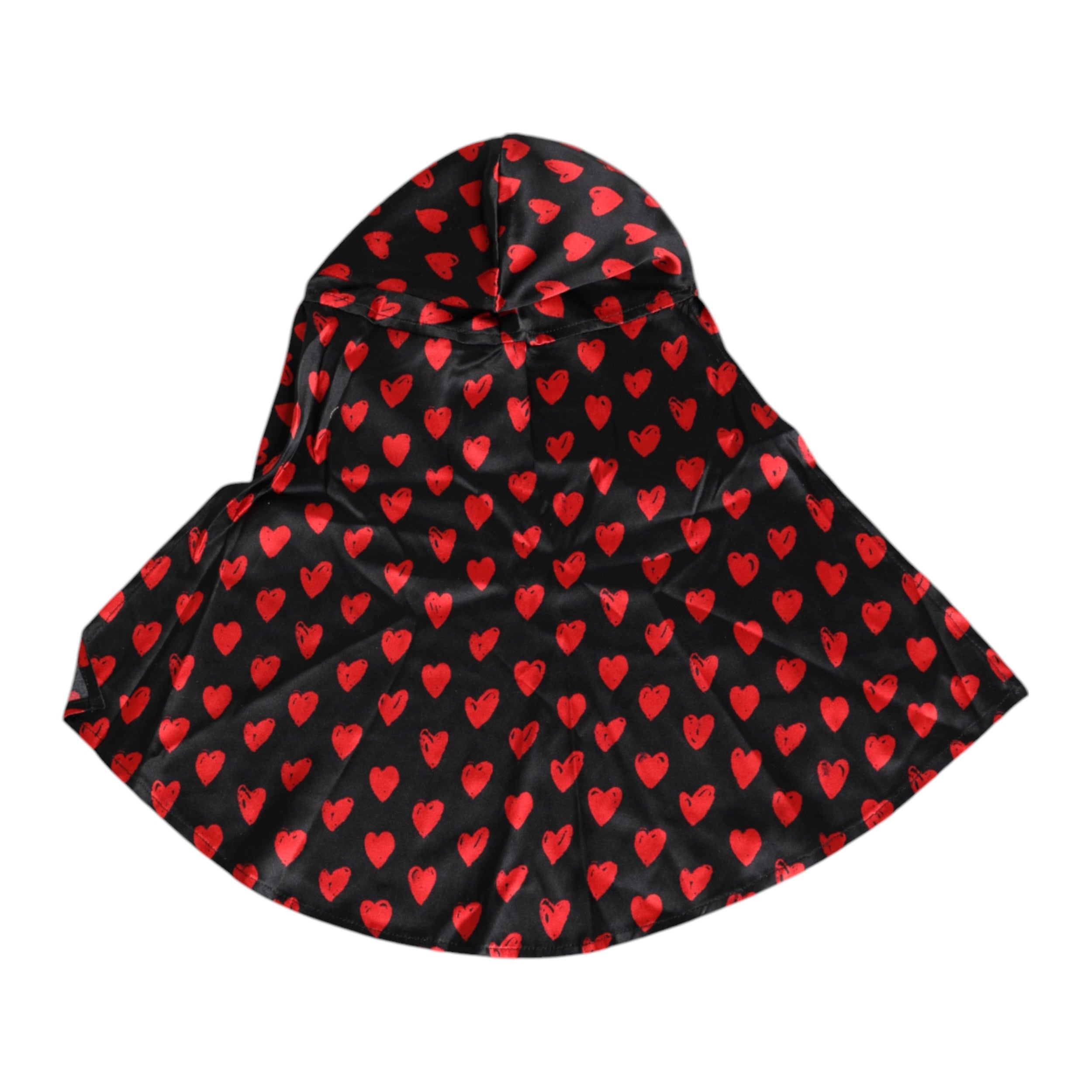 Black Red Hearts Polyester Hat - ventzia