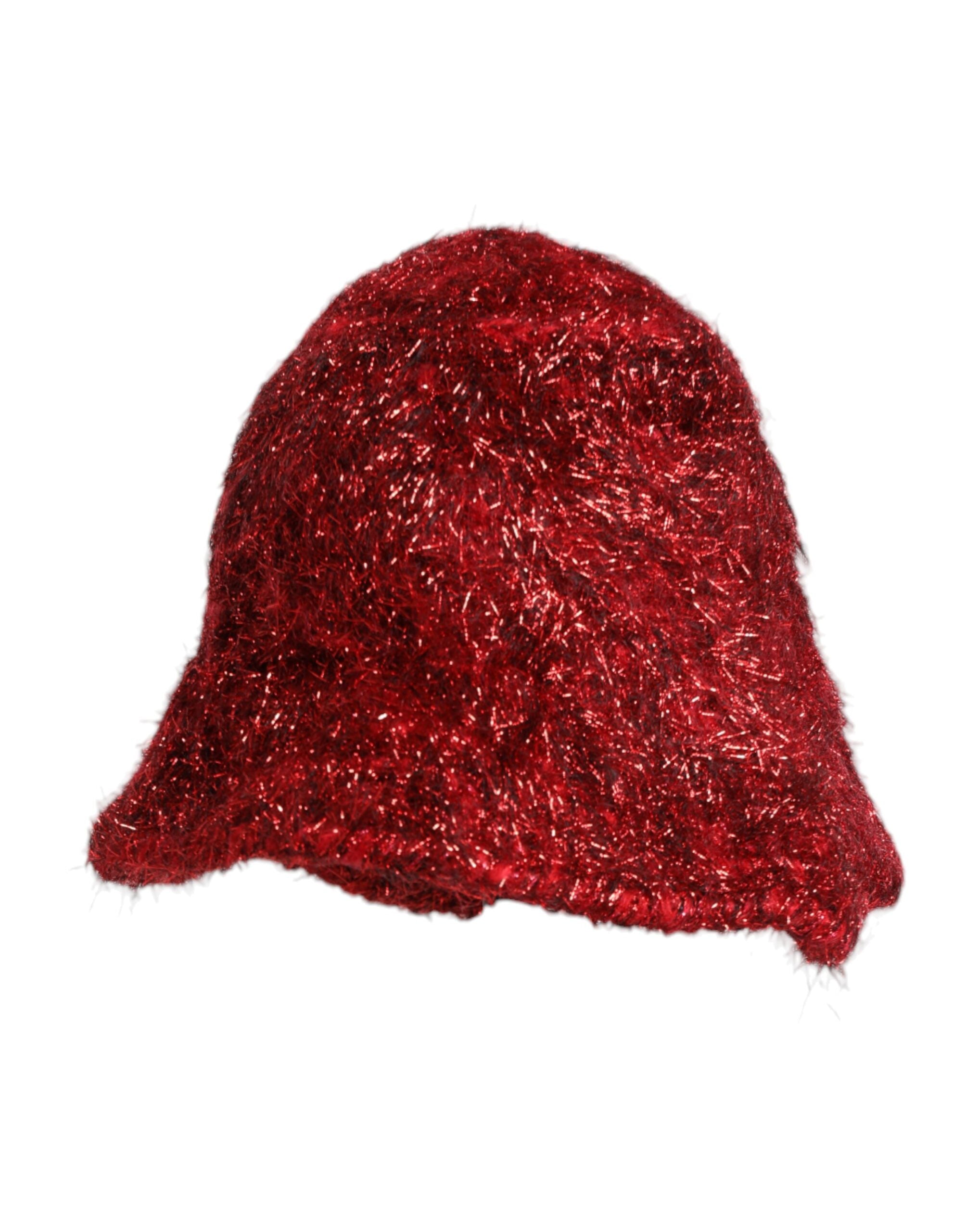 Red Viscose Tinsel Wide Brim Bucket Hat - ventzia