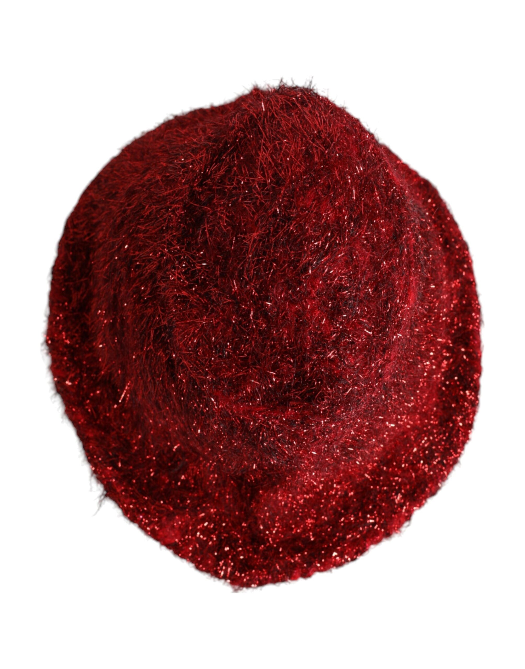 Red Viscose Tinsel Wide Brim Bucket Hat - ventzia
