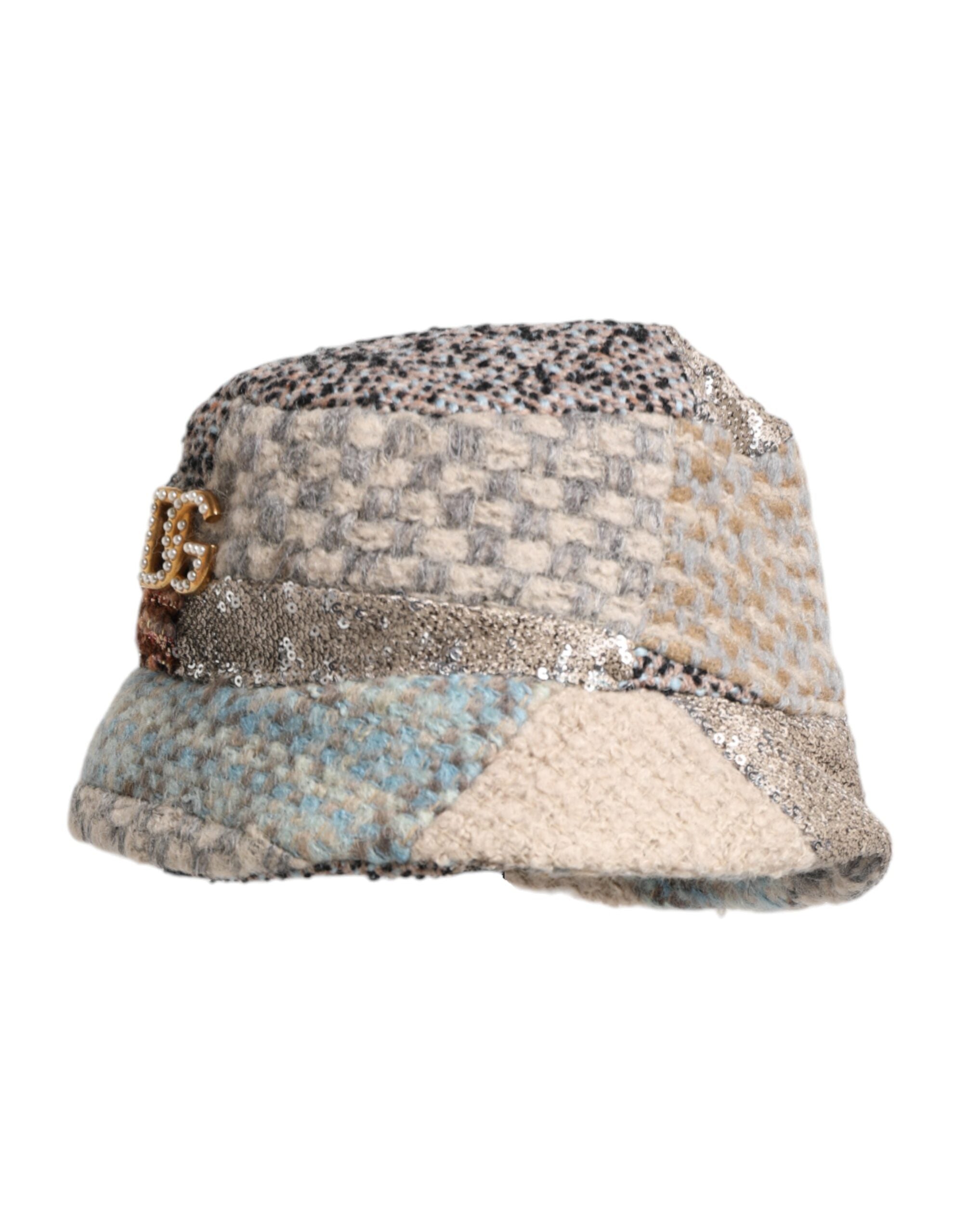 Multicolor Patchwork Embellished Bucket Hat - ventzia