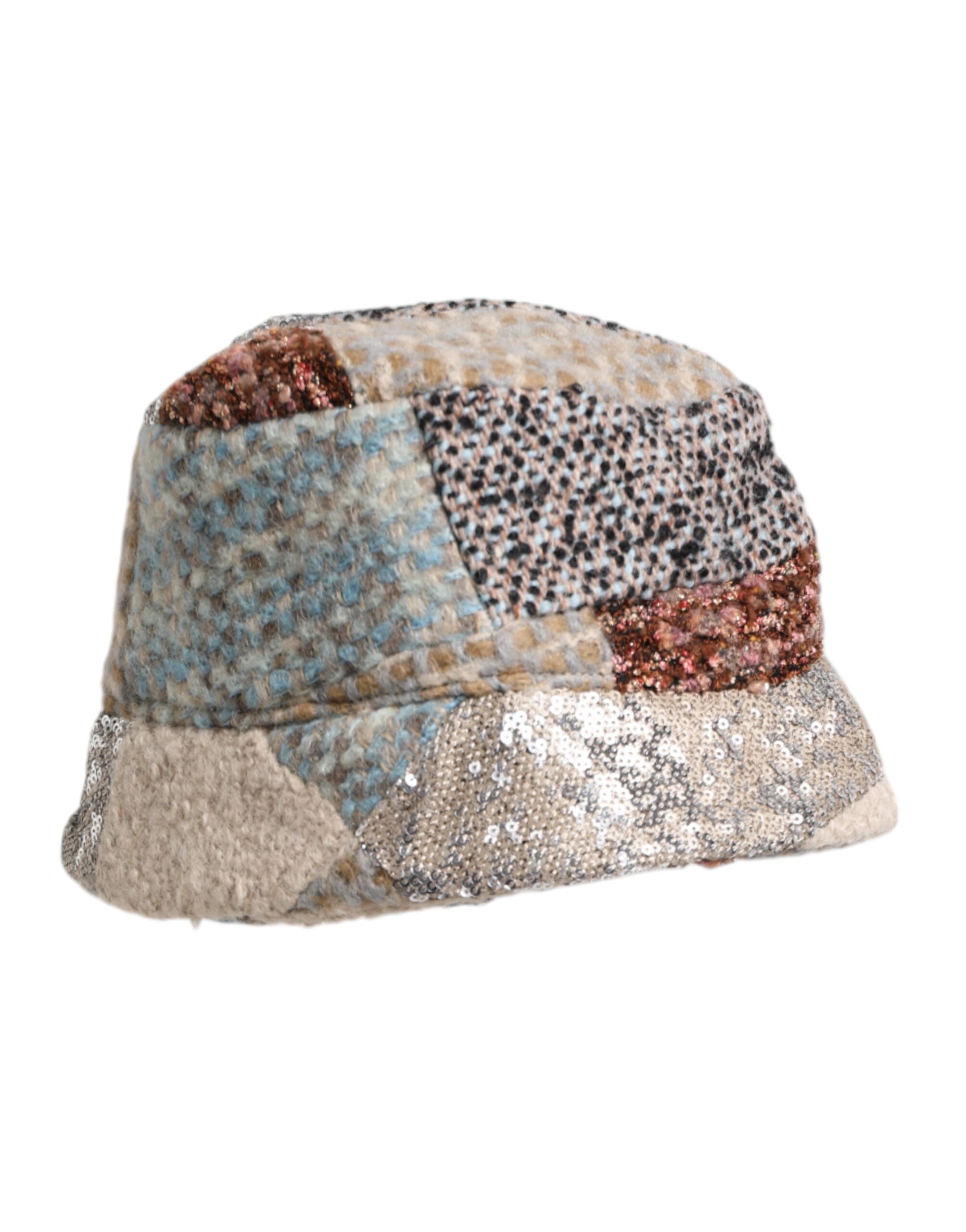 Multicolor Patchwork Embellished Bucket Hat - ventzia