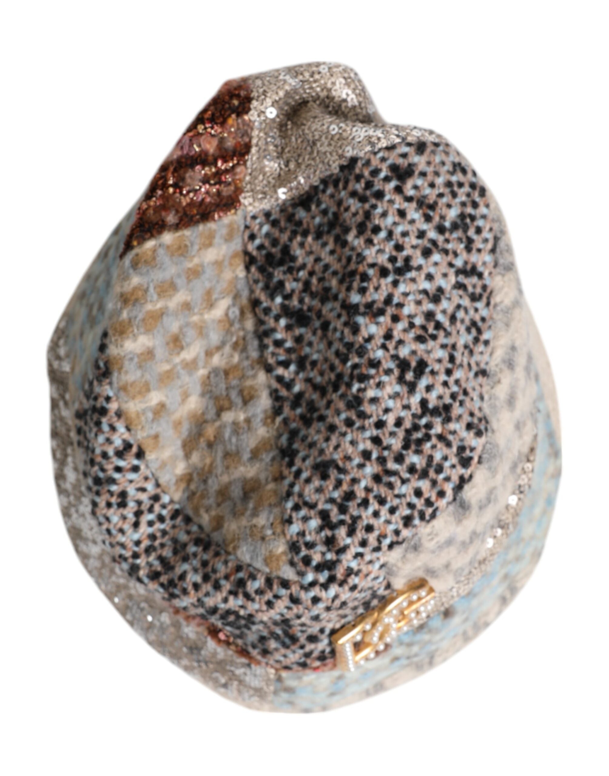 Multicolor Patchwork Embellished Bucket Hat - ventzia