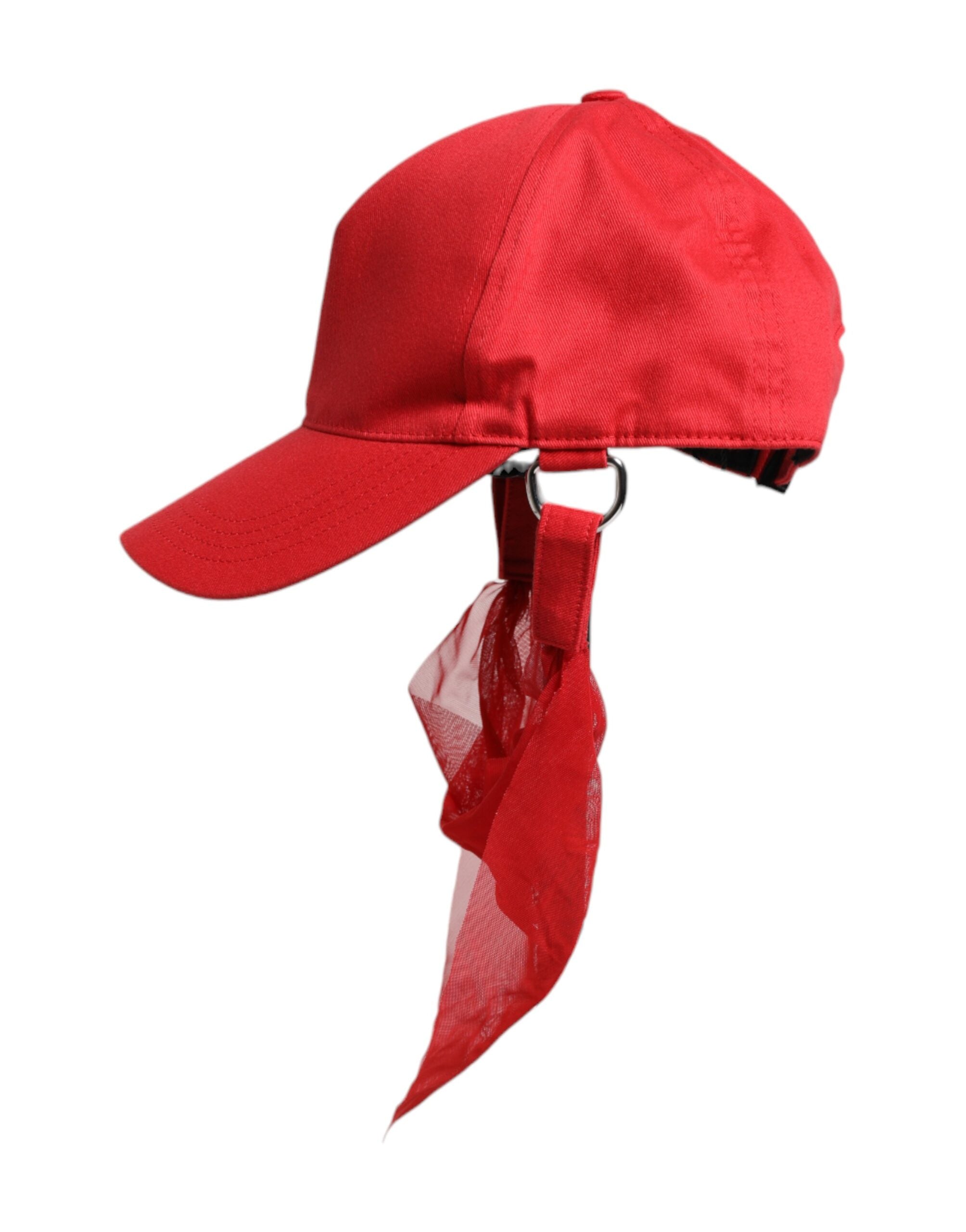 Red Cotton 6 Panels Women Baseball Cap - ventzia