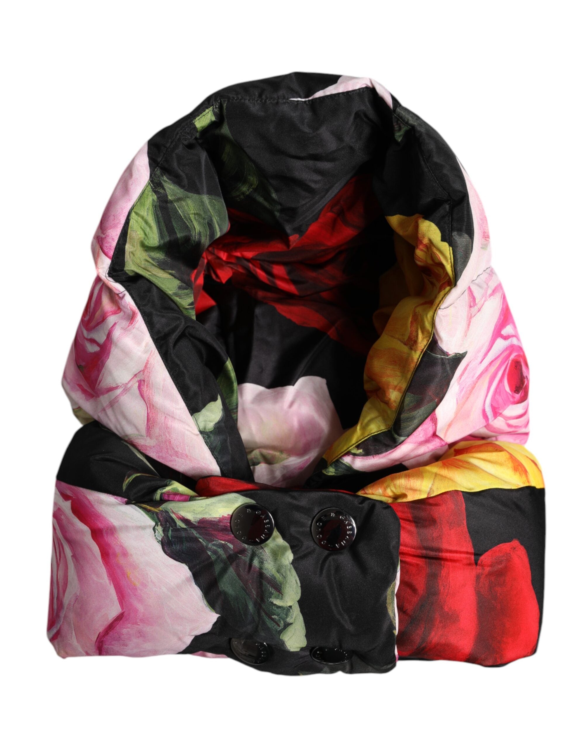 Black Floral Print Whole Head Wrap Hat - ventzia