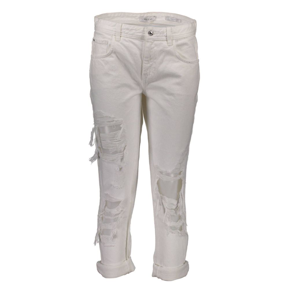 White Cotton Women Jeans - ventzia