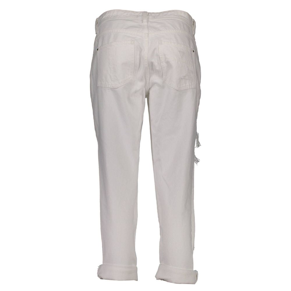 White Cotton Women Jeans - ventzia