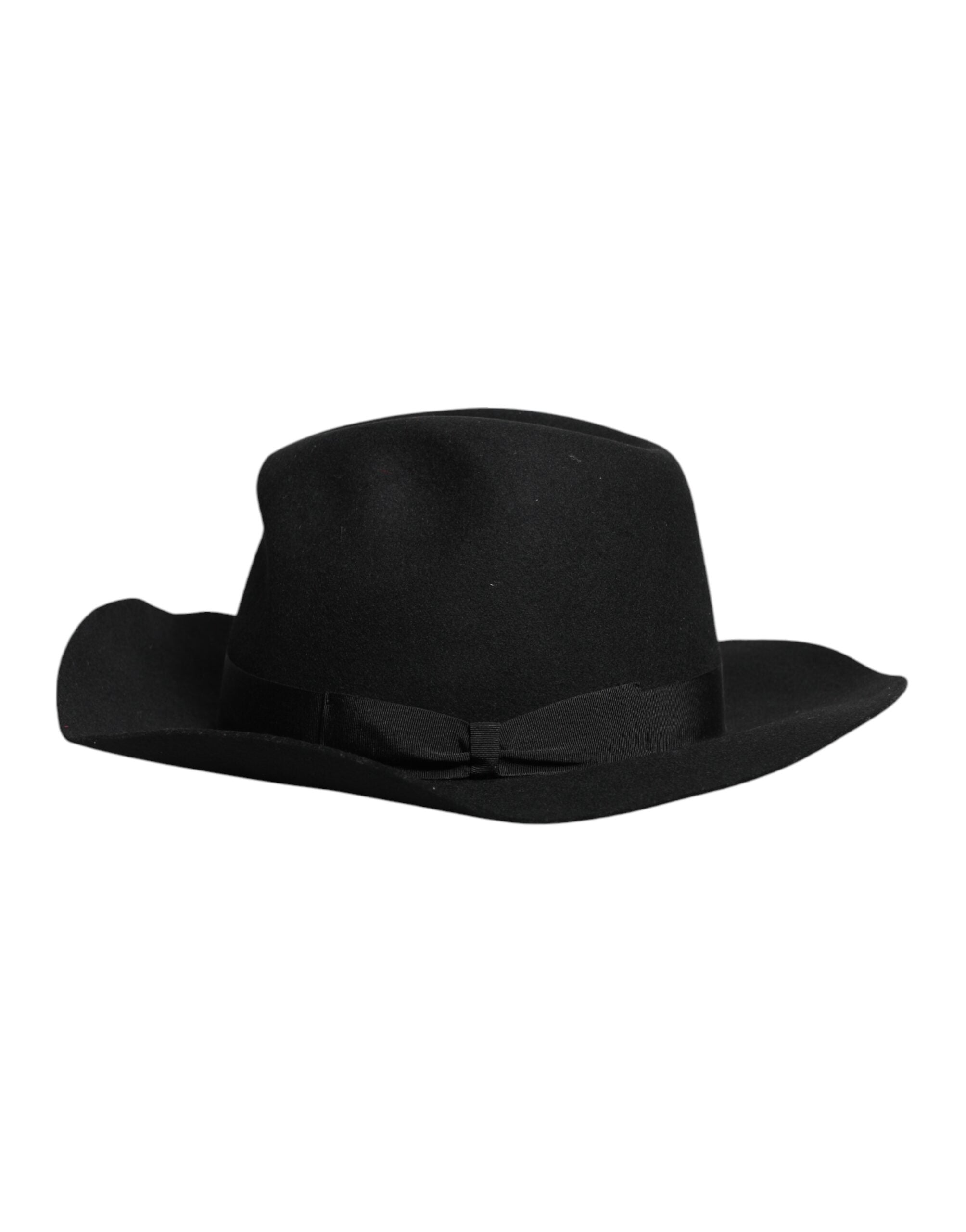 Black Wide Brim Trilby Fedora Hat - ventzia
