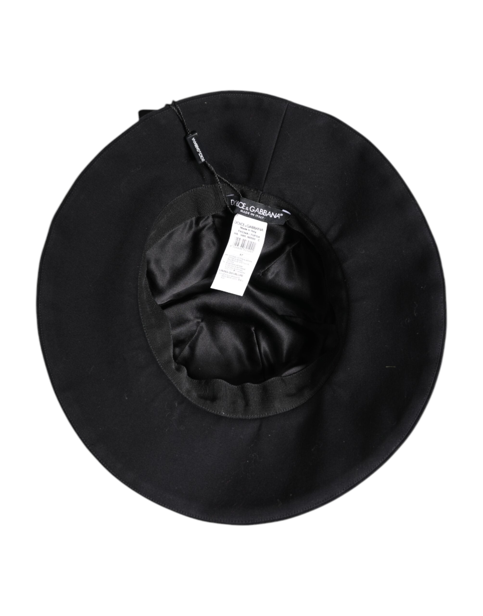 Black Cotton Wide Brim Bucket Hat - ventzia