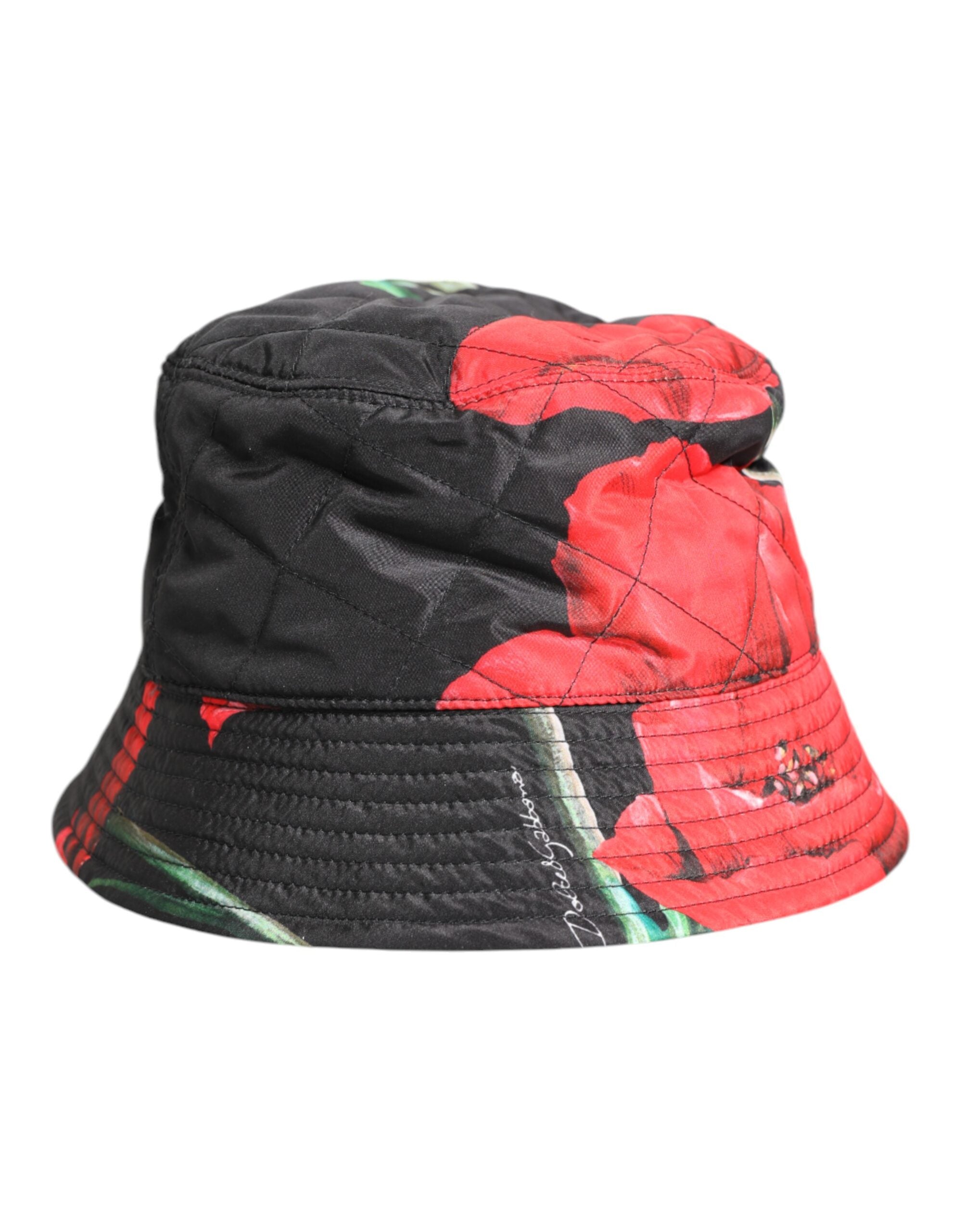 Multicolor DG Plaque Wide Brim Bucket Hat - ventzia