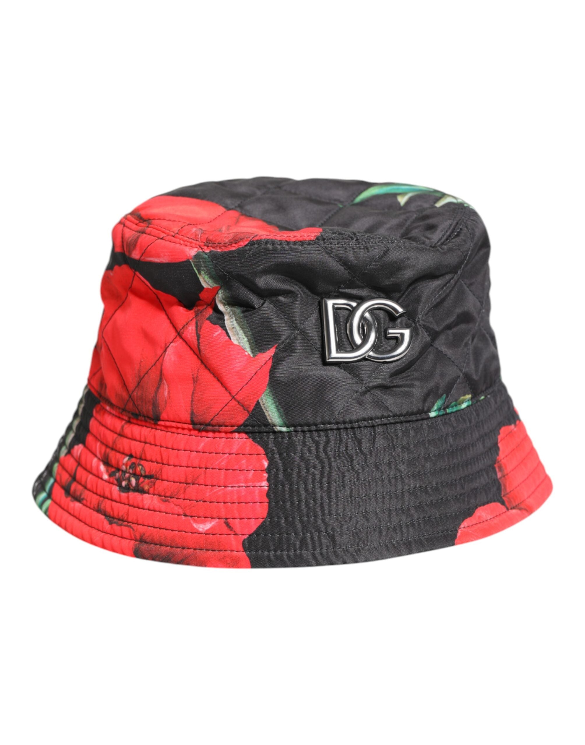 Multicolor DG Plaque Wide Brim Bucket Hat - ventzia