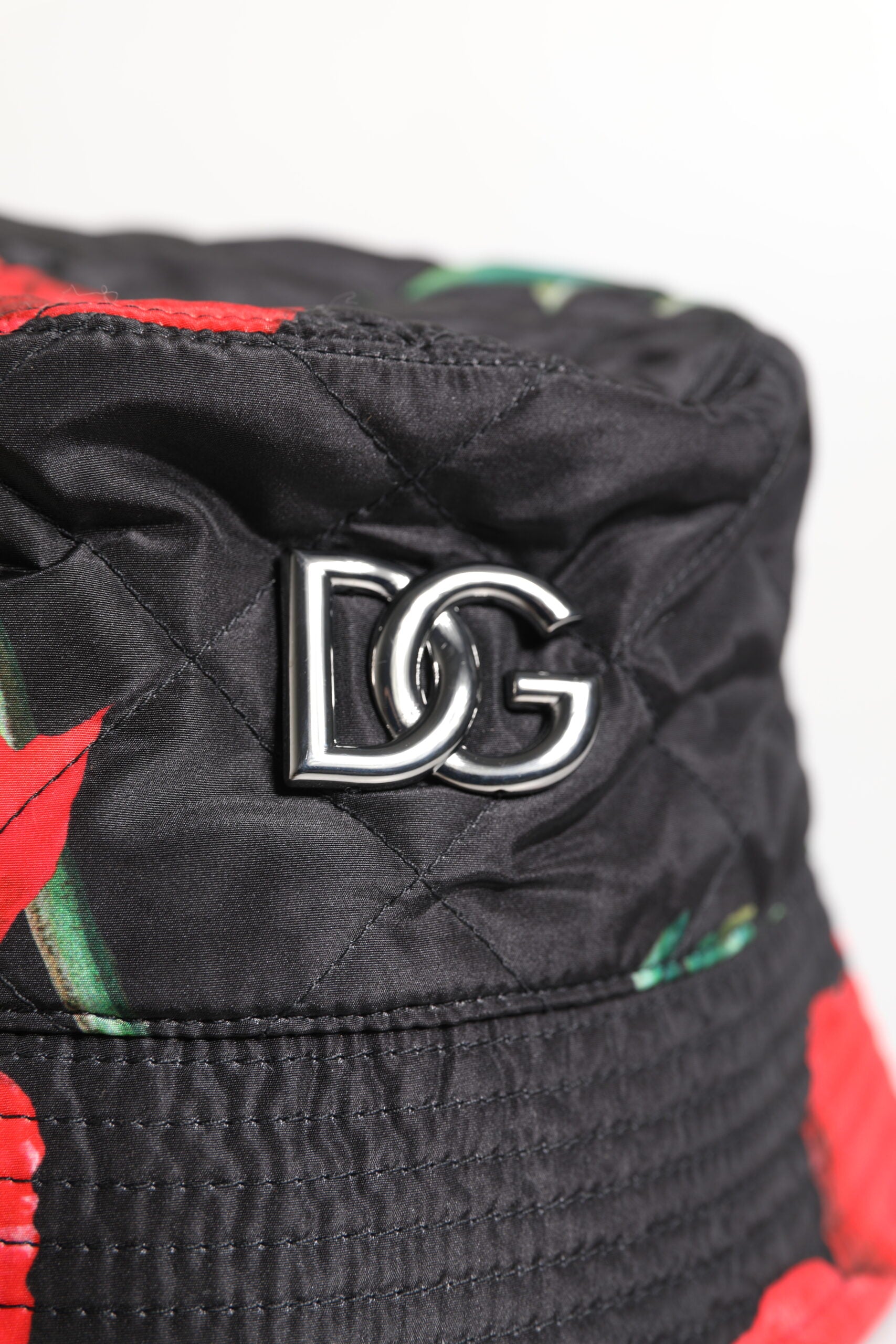 Multicolor DG Plaque Wide Brim Bucket Hat - ventzia