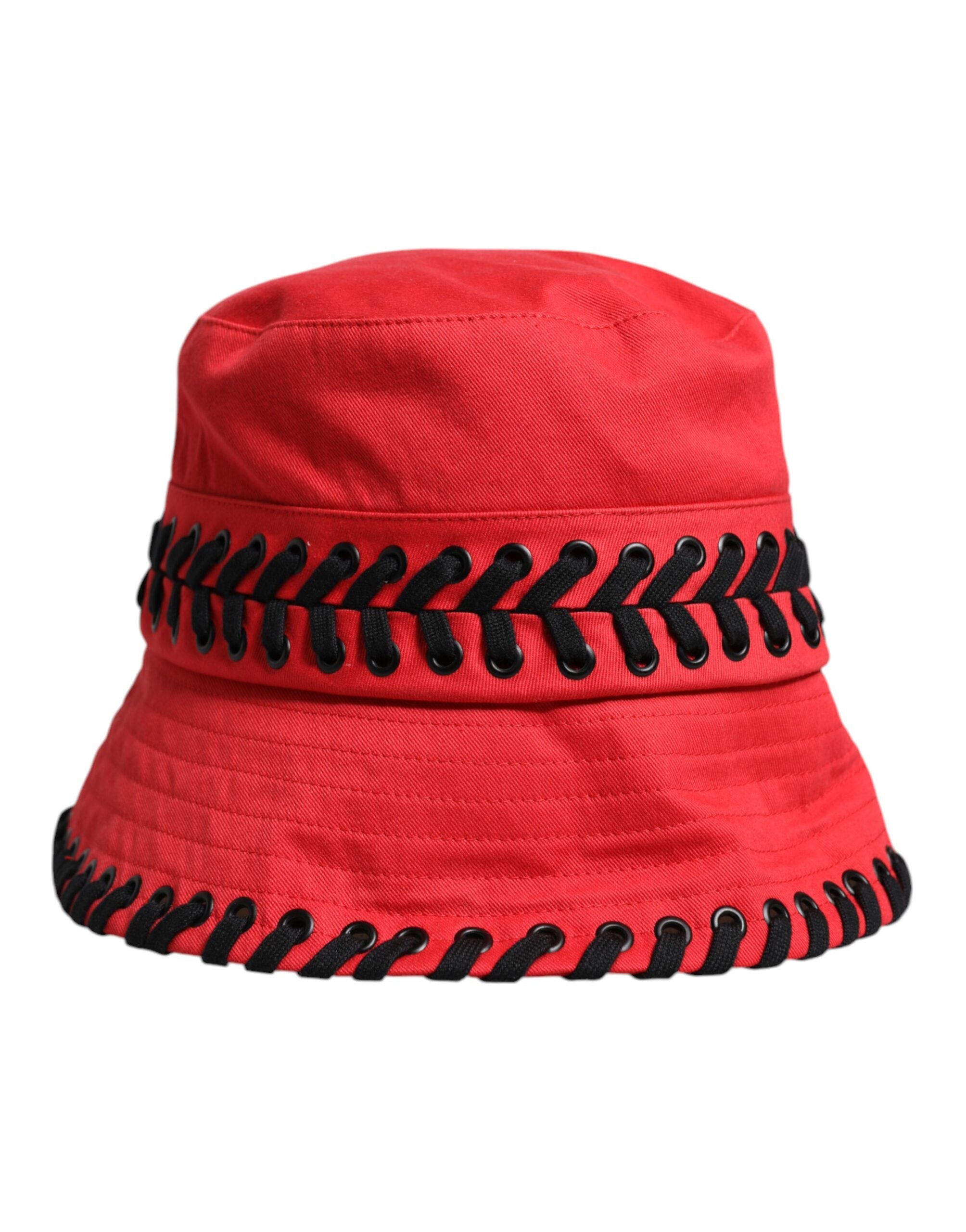 Red Lace Polyester Wide Brim Bucket Hat - ventzia