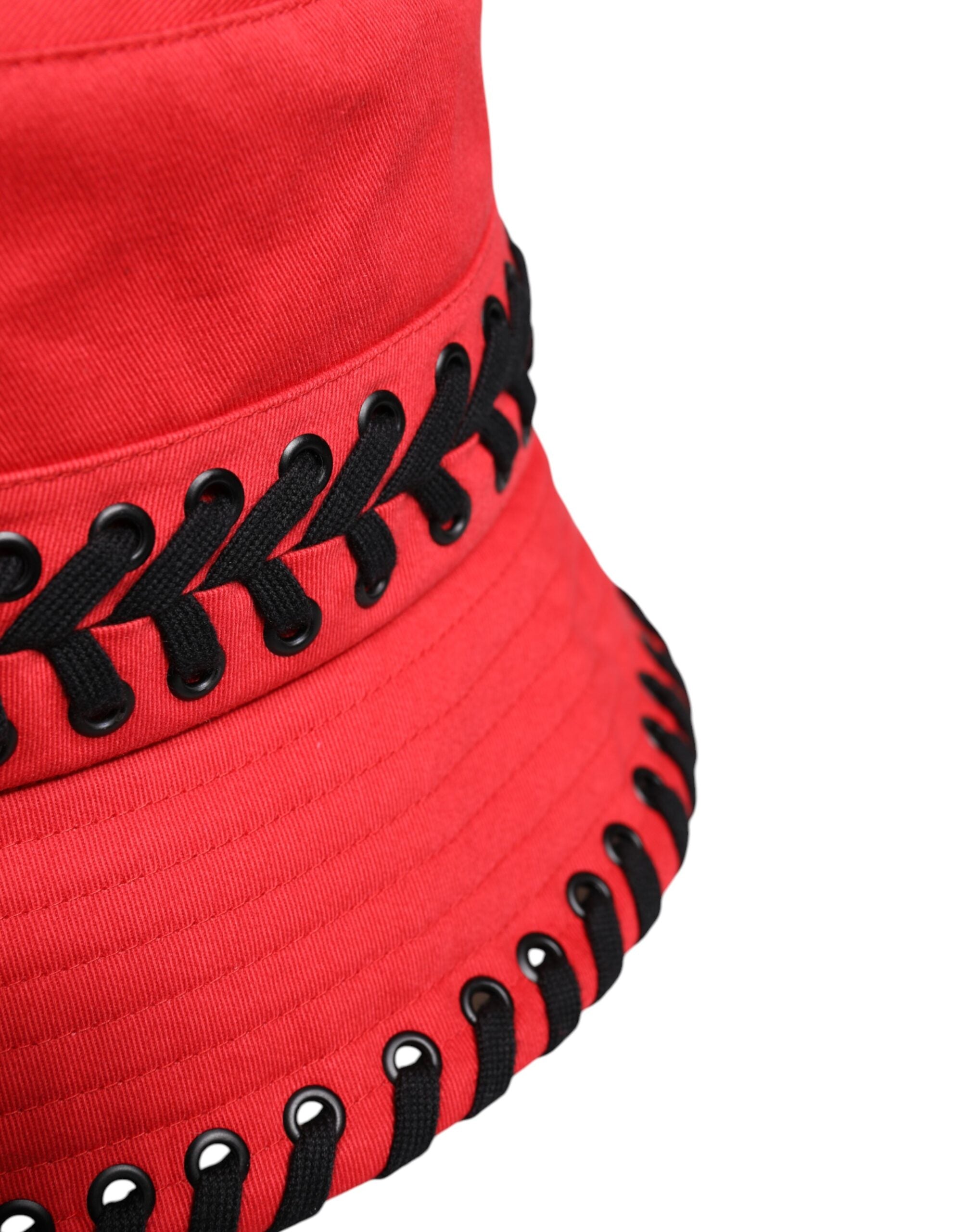 Red Lace Polyester Wide Brim Bucket Hat - ventzia