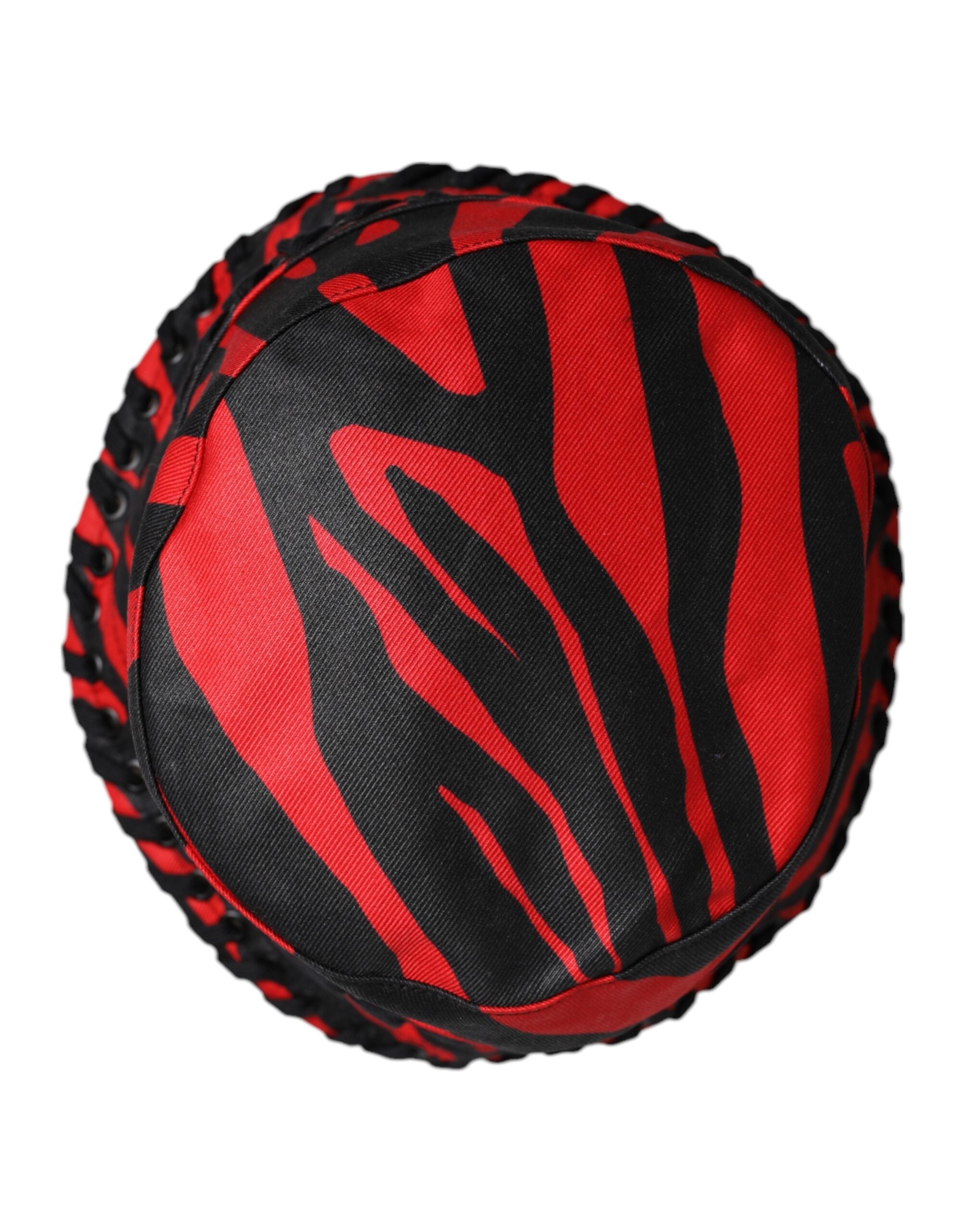 Black Red Stripe Polyester Wide Brim Bucket Hat - ventzia