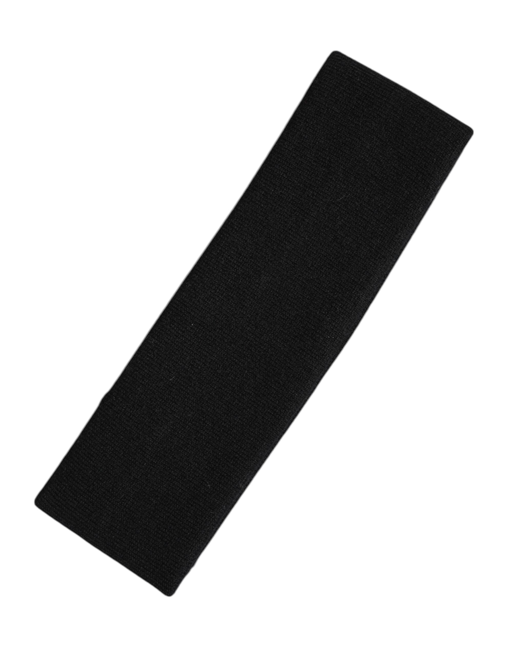 Black Cashmere Knitted Women Head Band Hat - ventzia
