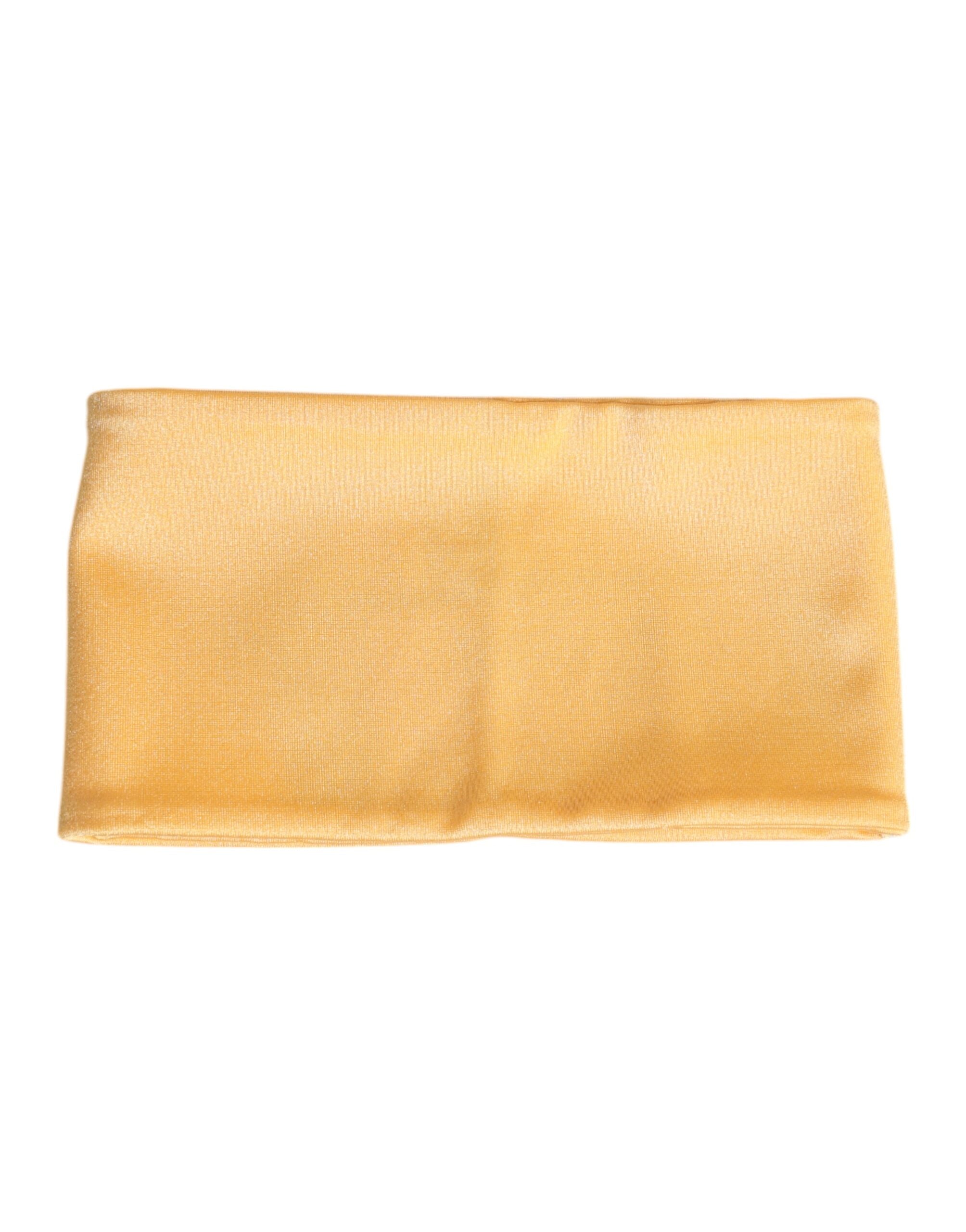 Yellow Nylon Stretch Women Neck Warmer Scarf - ventzia