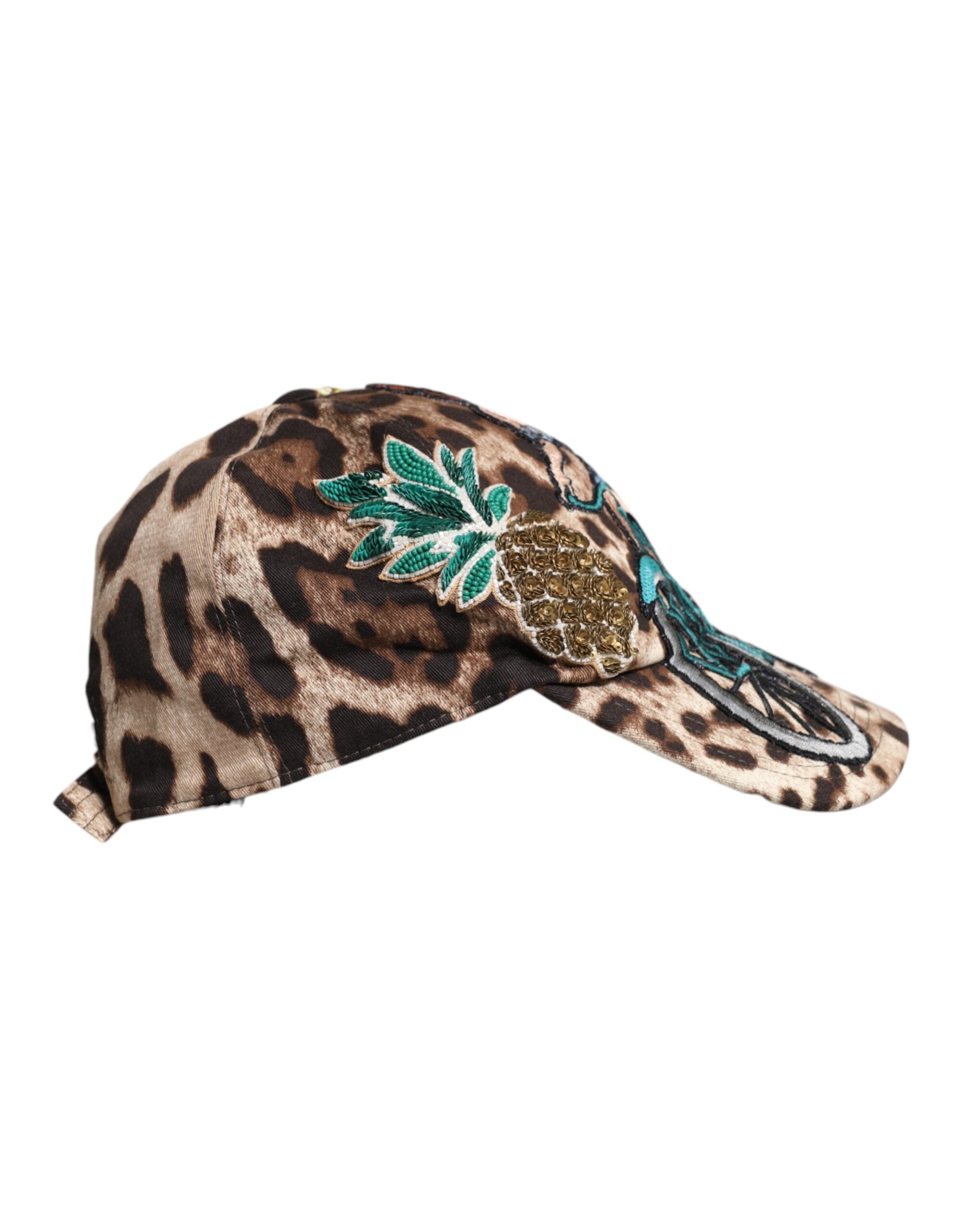 Brown Leopard Sequin Sicily Baseball Cap - ventzia