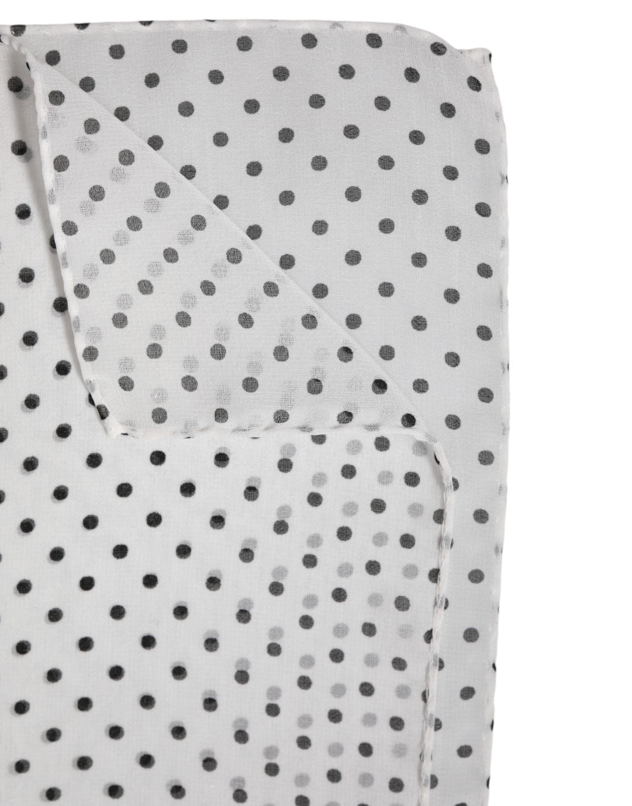 White Polka Dots Polyester Wrap Shawl Scarf - ventzia