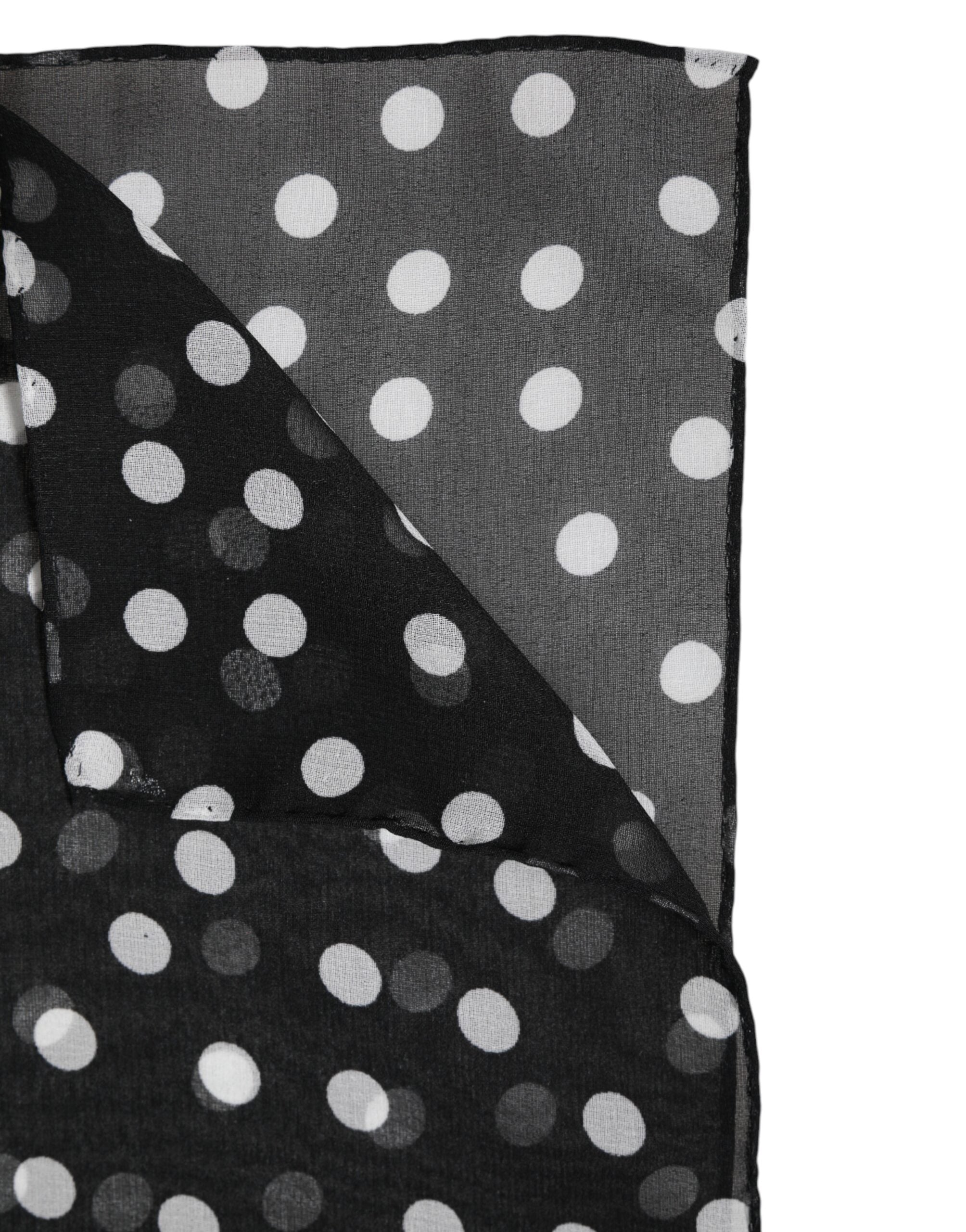Black Polka Dots Polyester Wrap Shawl Scarf - ventzia