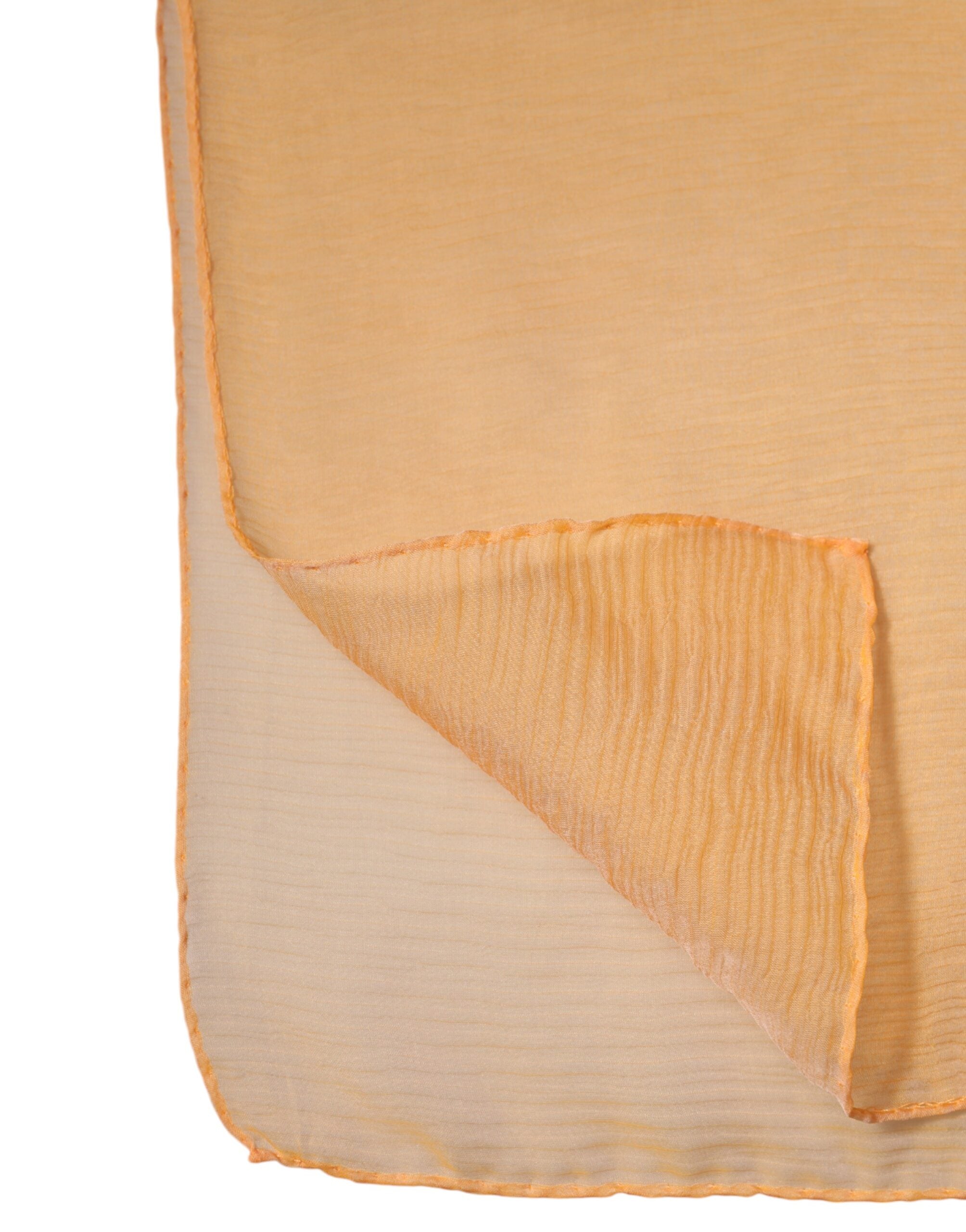 Orange Silk Rectangle Wrap Shawl Scarf - ventzia
