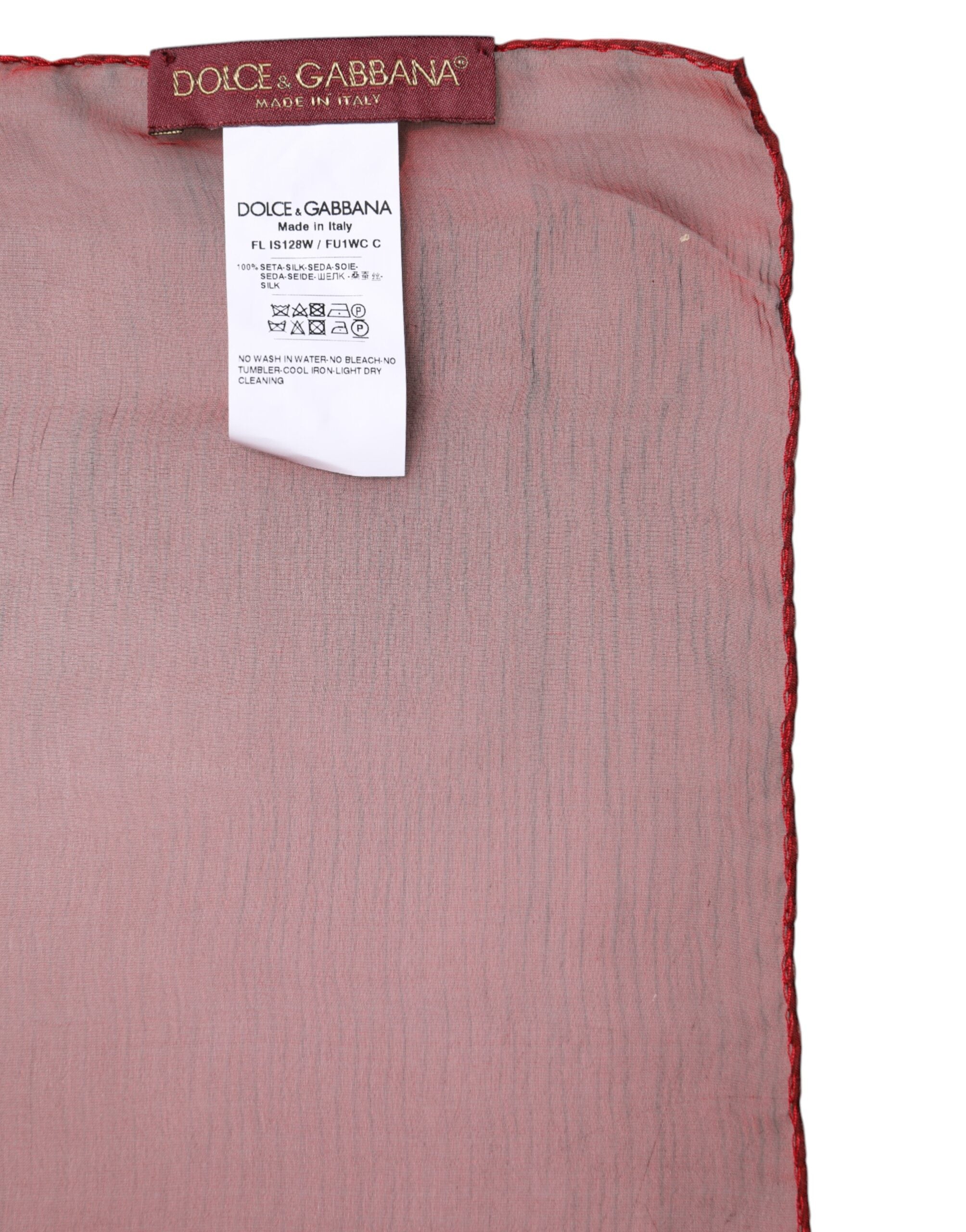 Red Silk Rectangle Women Wrap Shawl Scarf - ventzia
