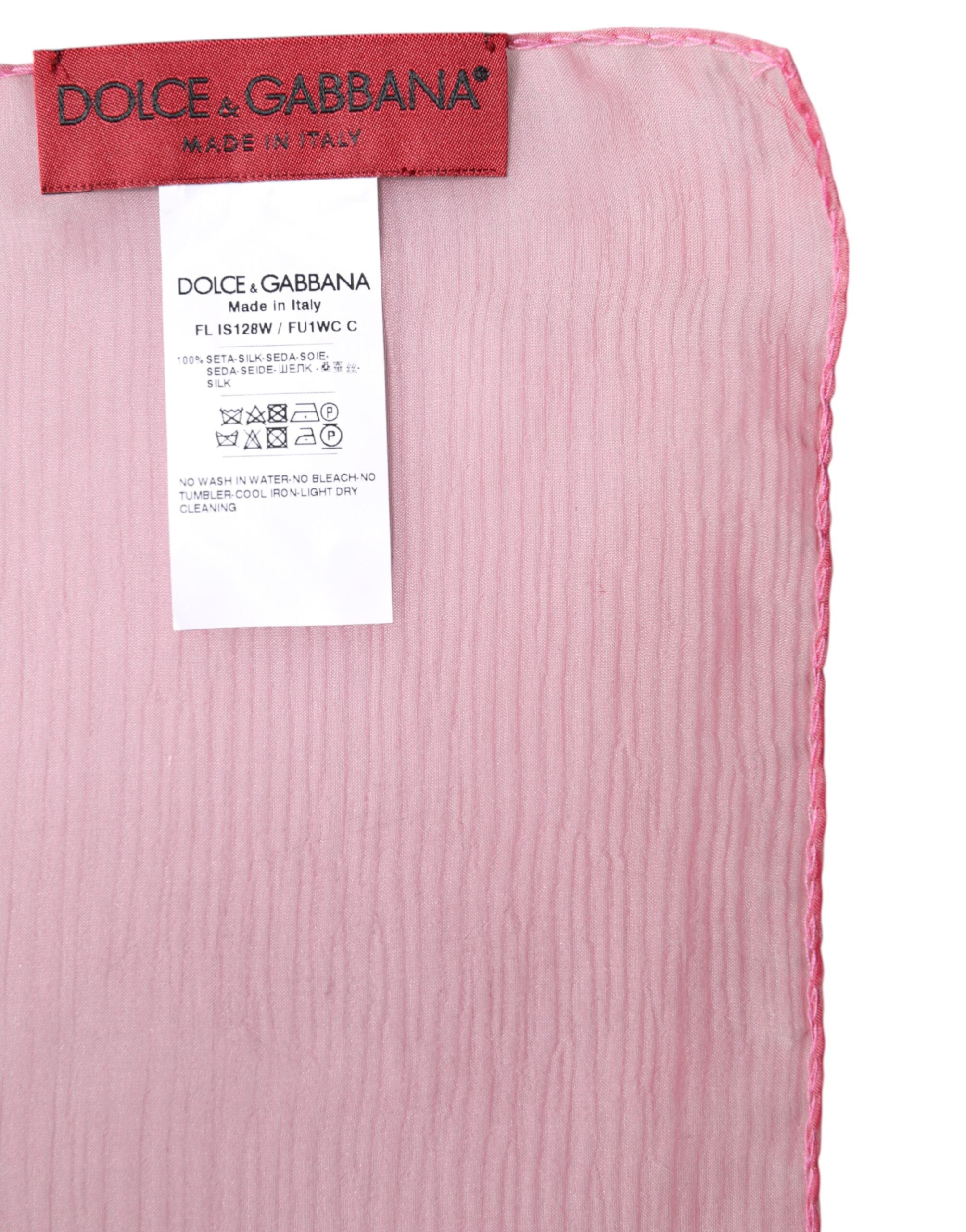 Pink Silk Rectangle Women Wrap Shawl Scarf - ventzia
