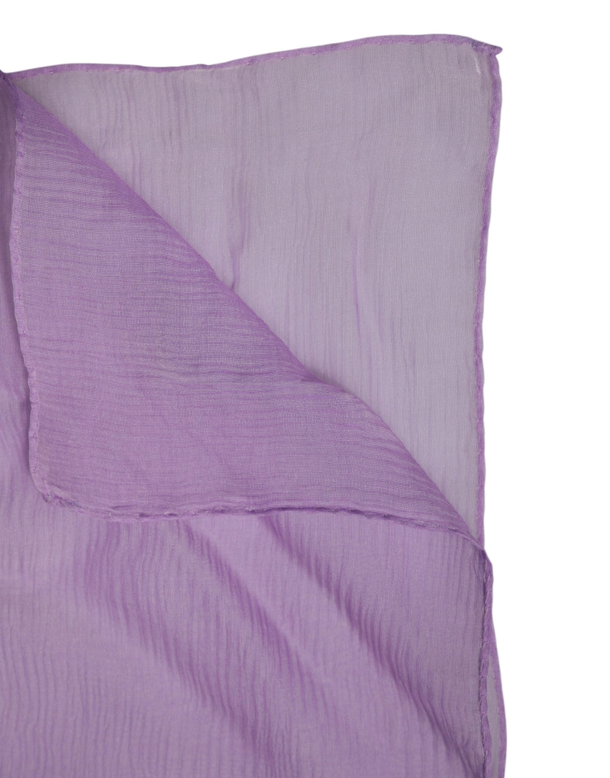 Purple Silk Rectangle Wrap Shawl Scarf - ventzia
