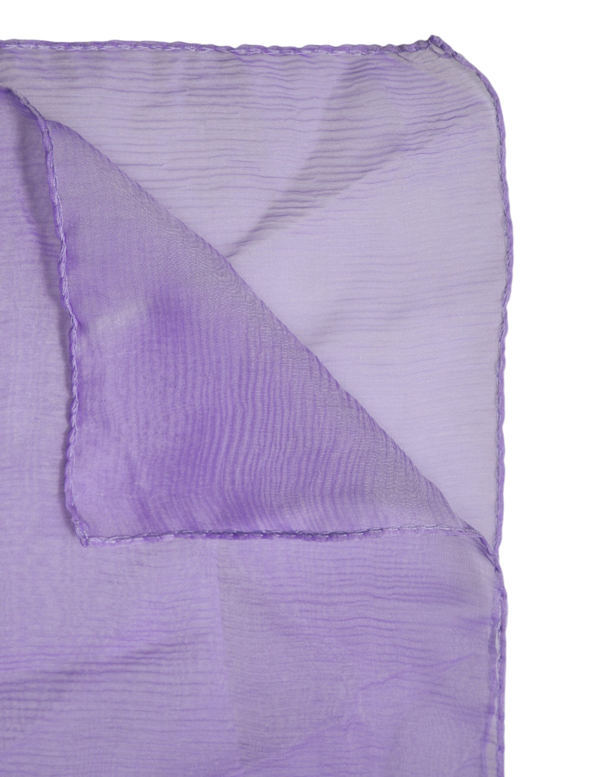 Purple Silk Rectangle Wrap Shawl Scarf - ventzia