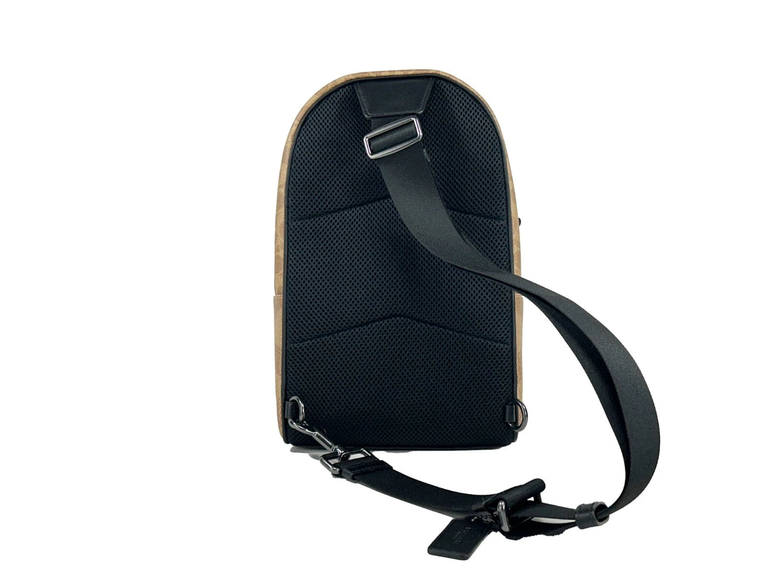 West Color Block Leather Sling Pack Backpack Bag Sand - ventzia