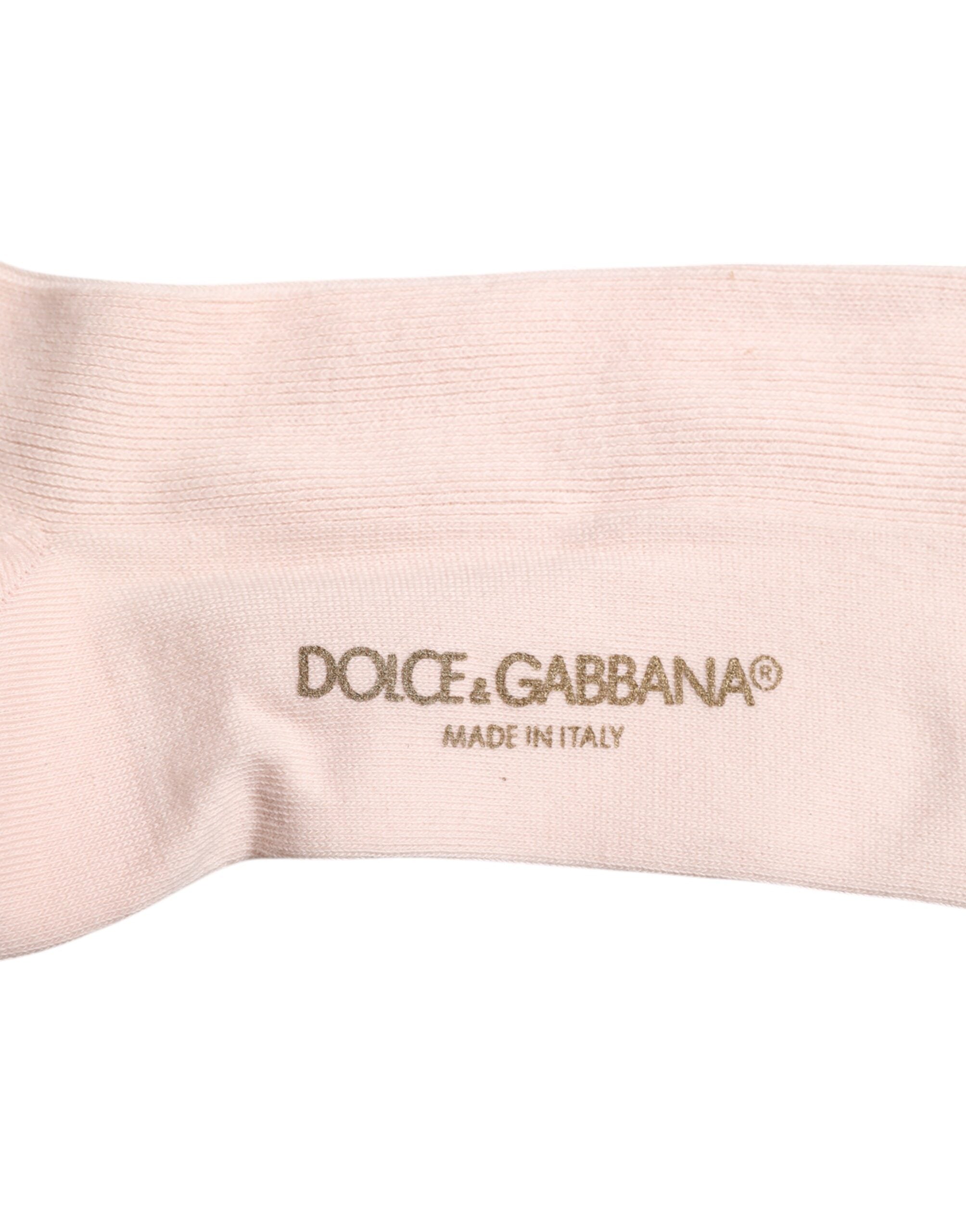 Ivory Cotton Stretch Logo Over Calf Socks - ventzia