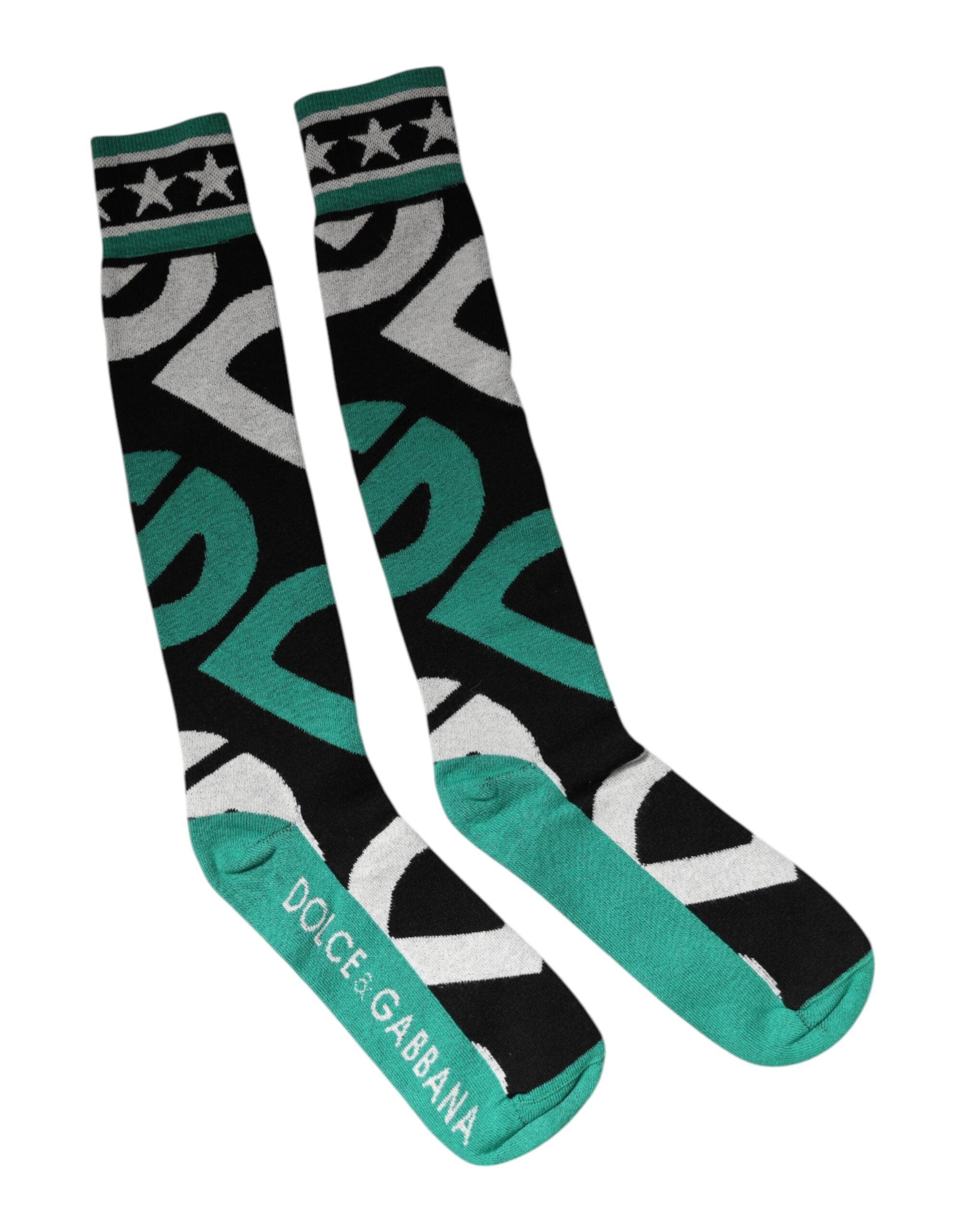 Multicolor Cotton Stretch Over Calf Socks - ventzia