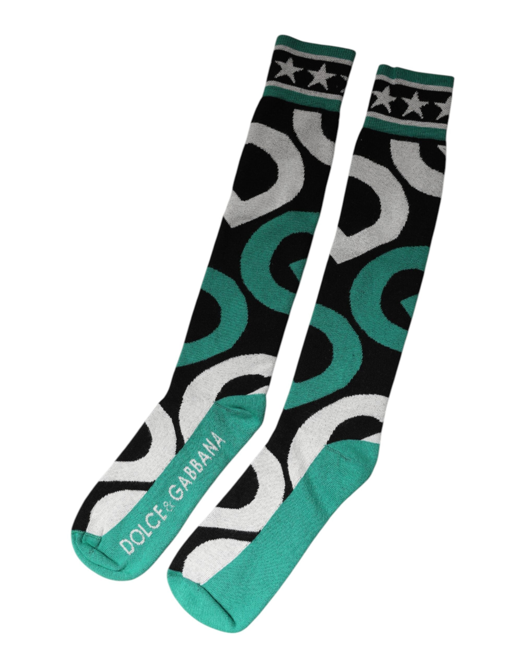 Multicolor Cotton Stretch Over Calf Socks - ventzia