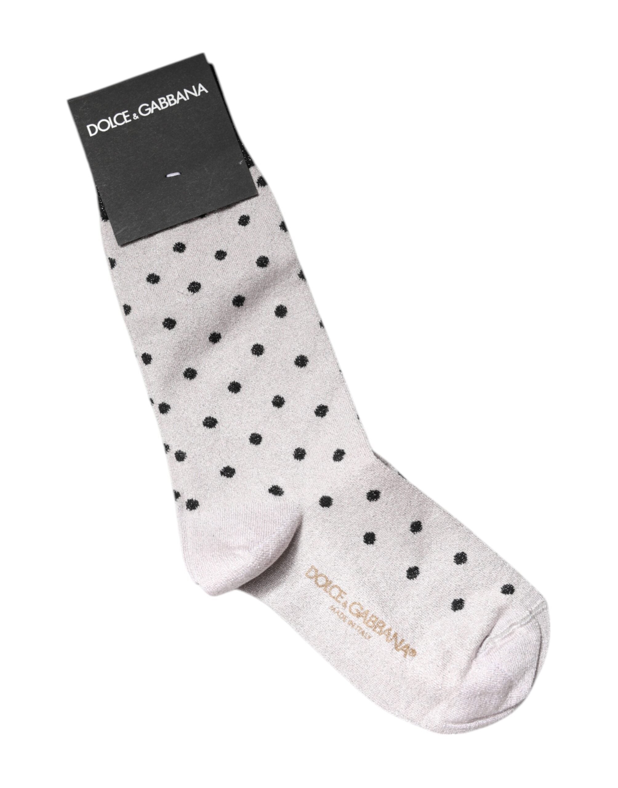 Gray Viscose Stretch Dotted Socks - ventzia