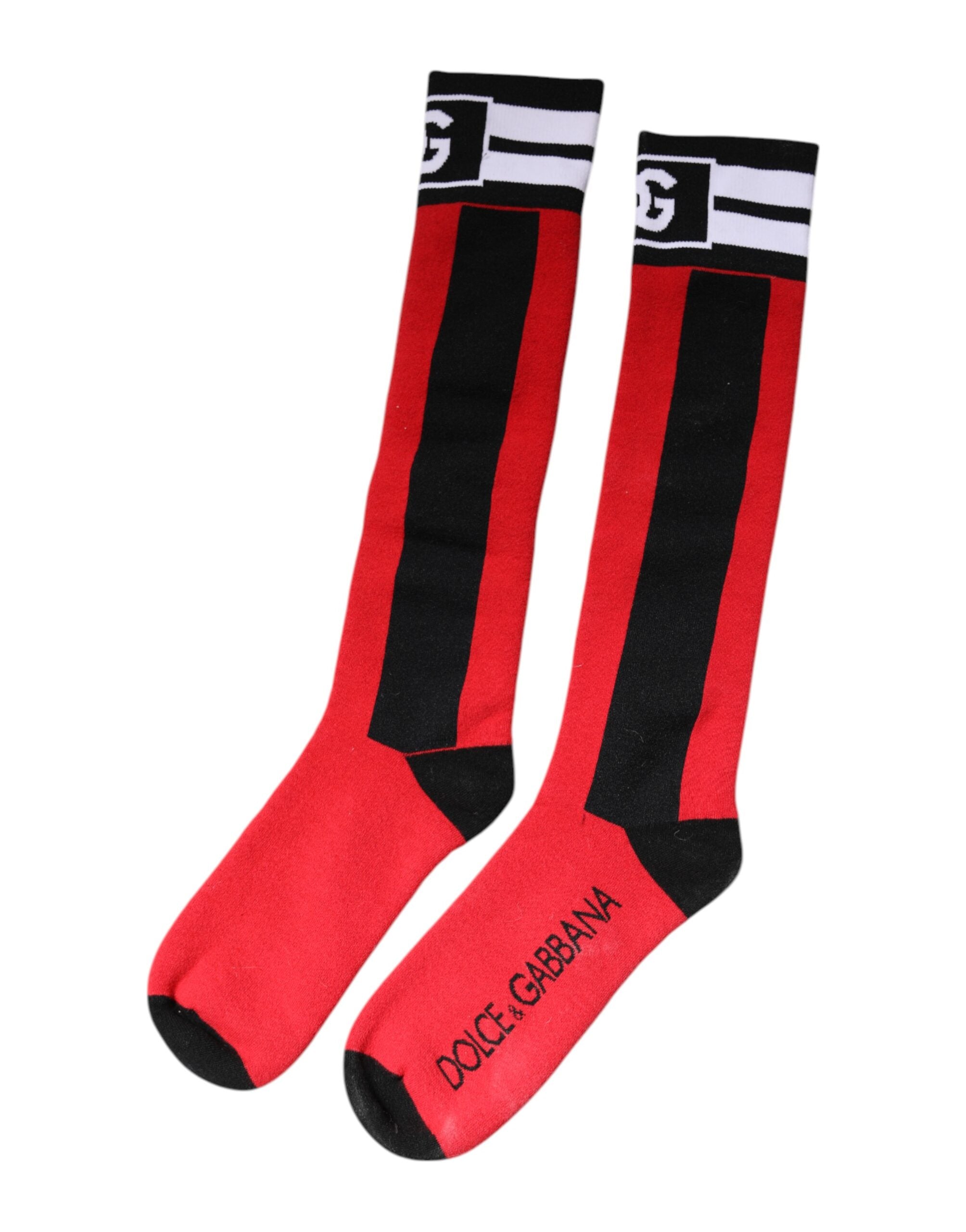 Red Cotton Stretch Printed Socks - ventzia