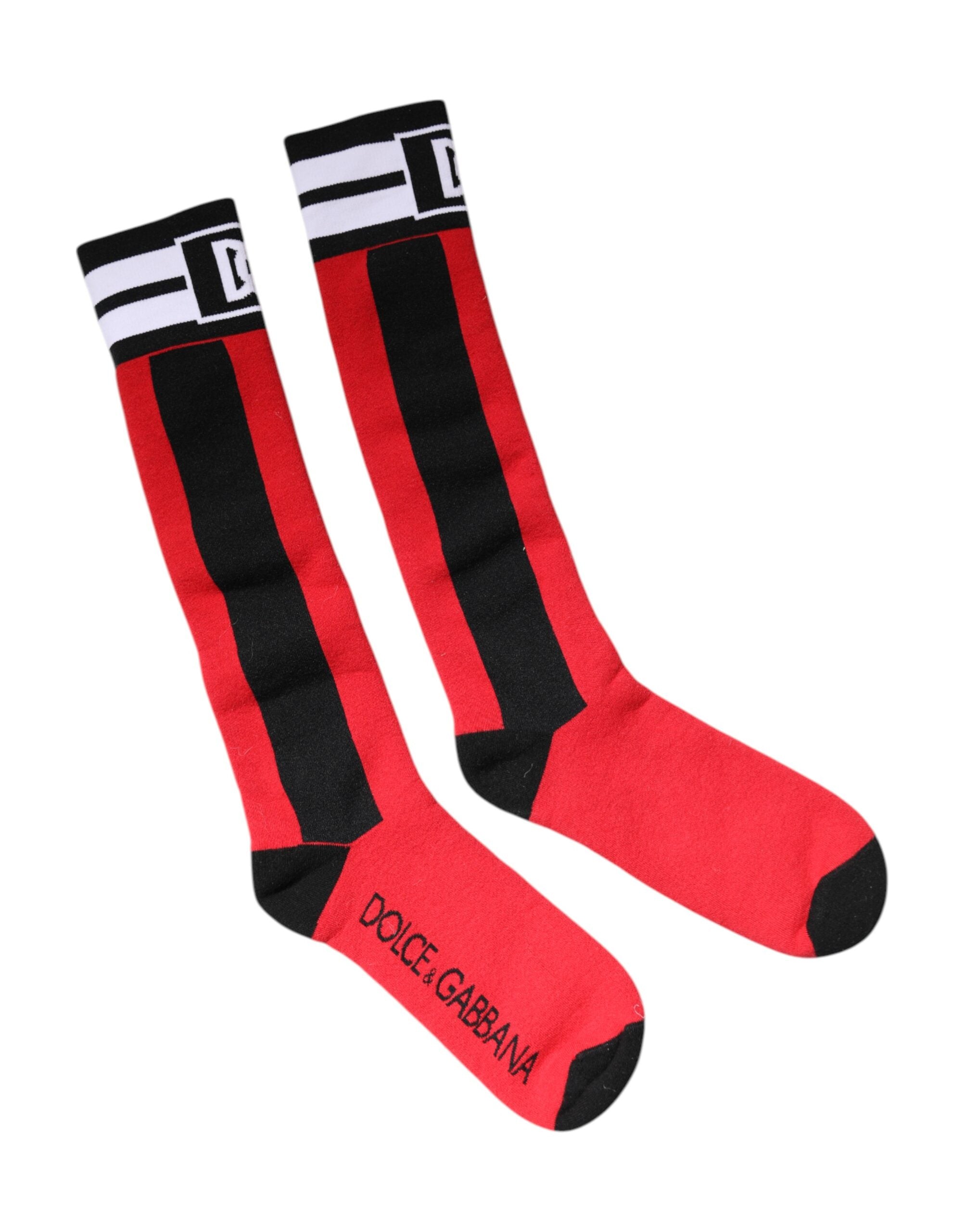 Red Cotton Stretch Printed Socks - ventzia