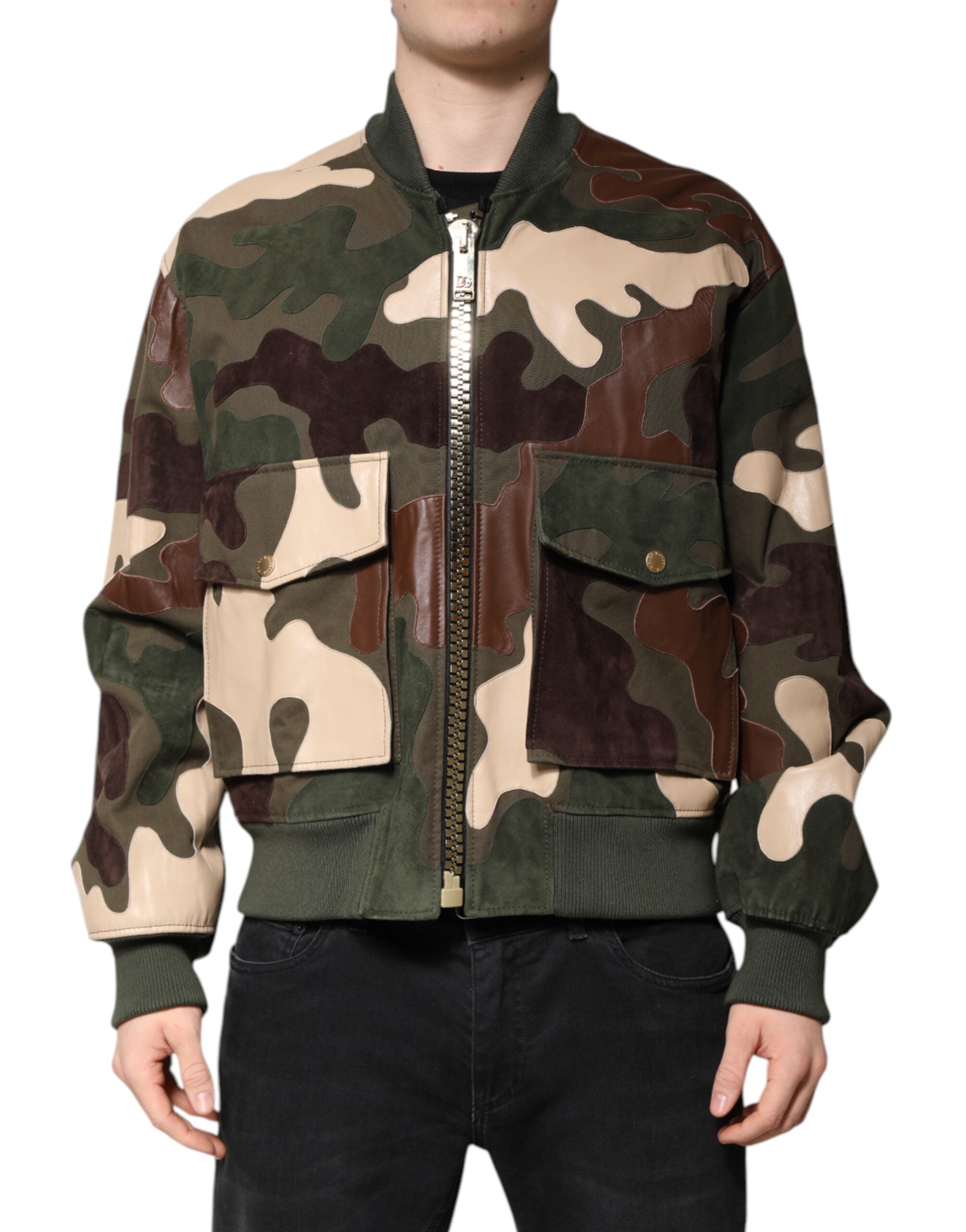 Multicolor Cotton Bomber Full Zip Jacket - ventzia