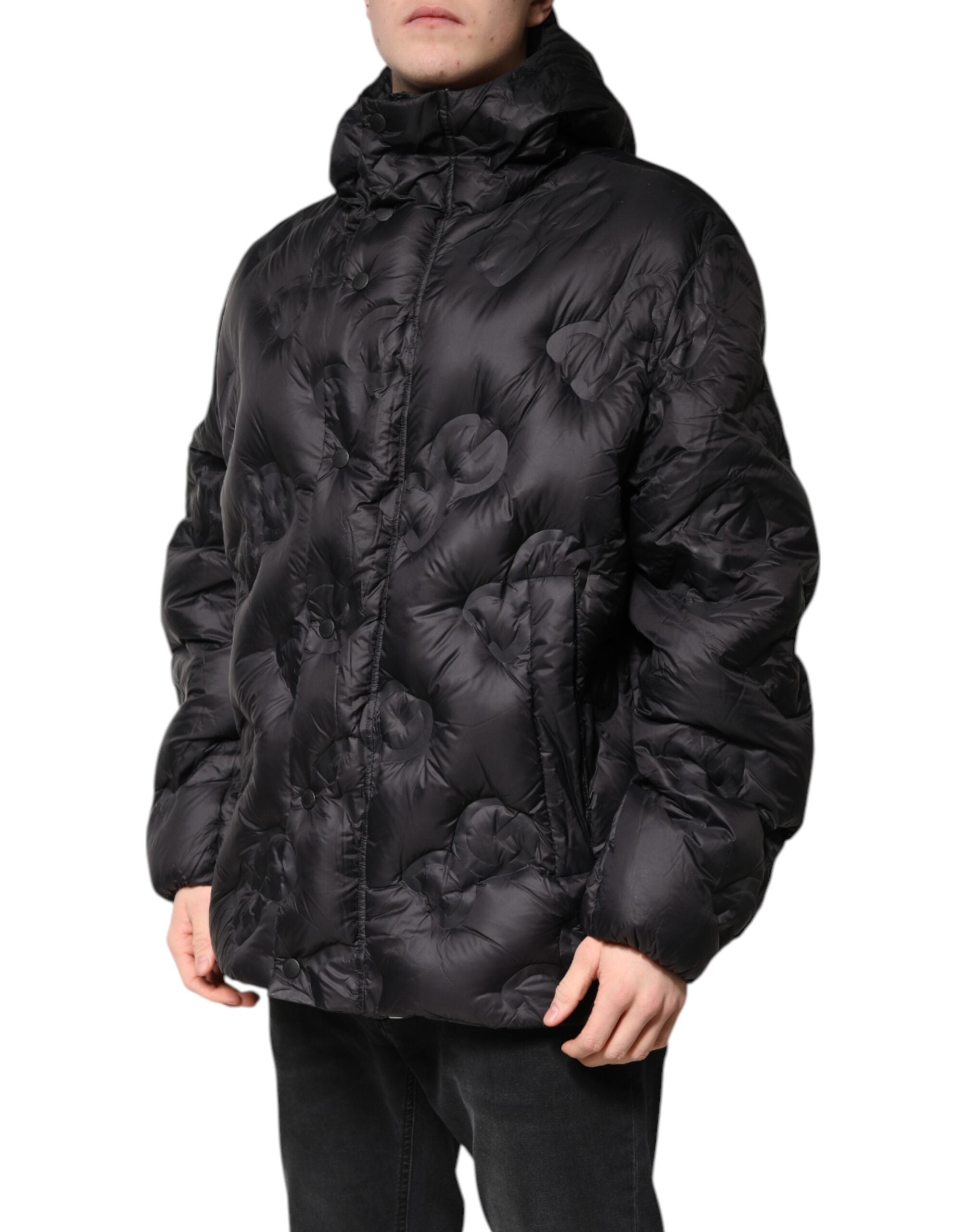 Black Hooded Parka Coat Winter Jacket - ventzia