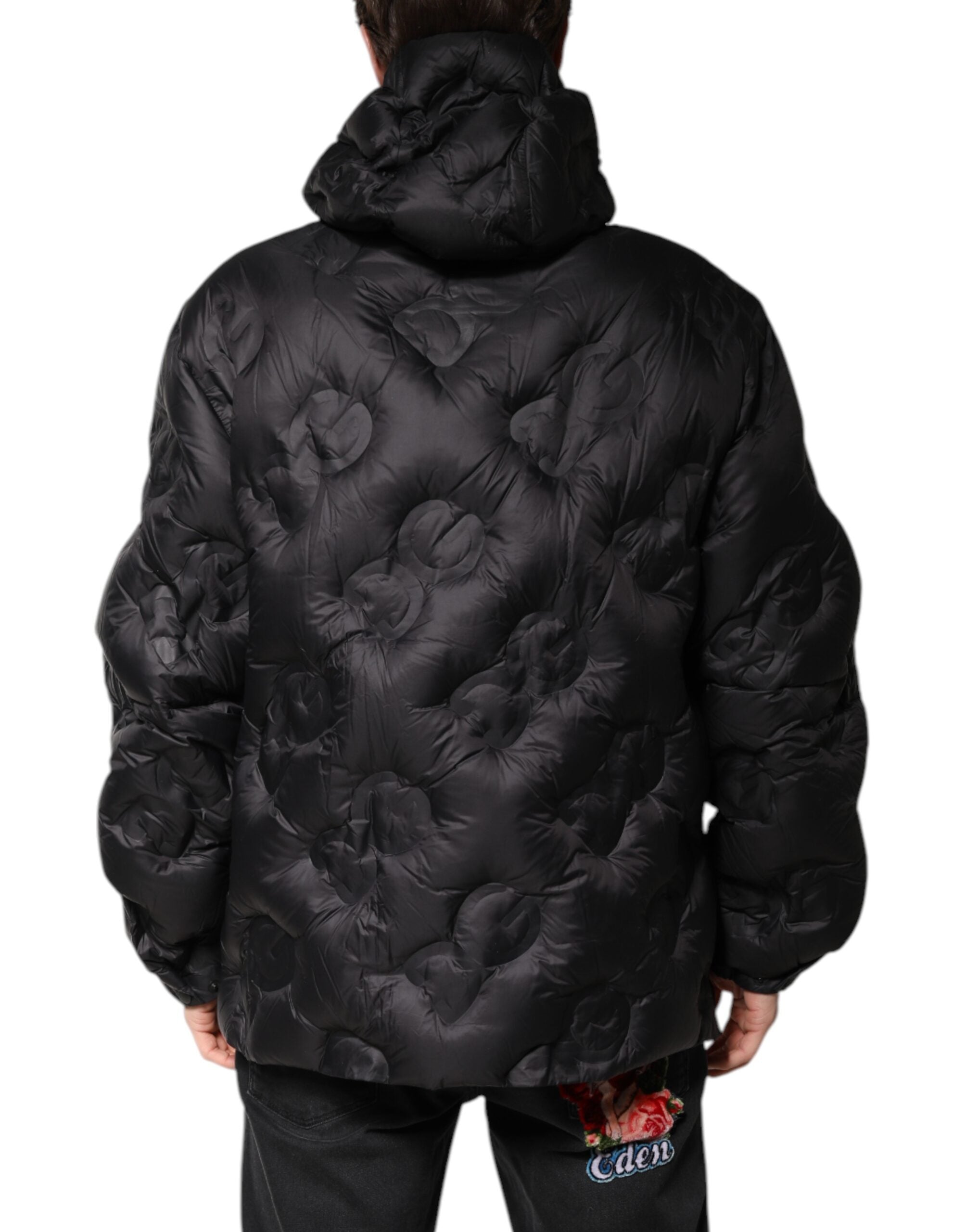 Black Hooded Parka Coat Winter Jacket - ventzia