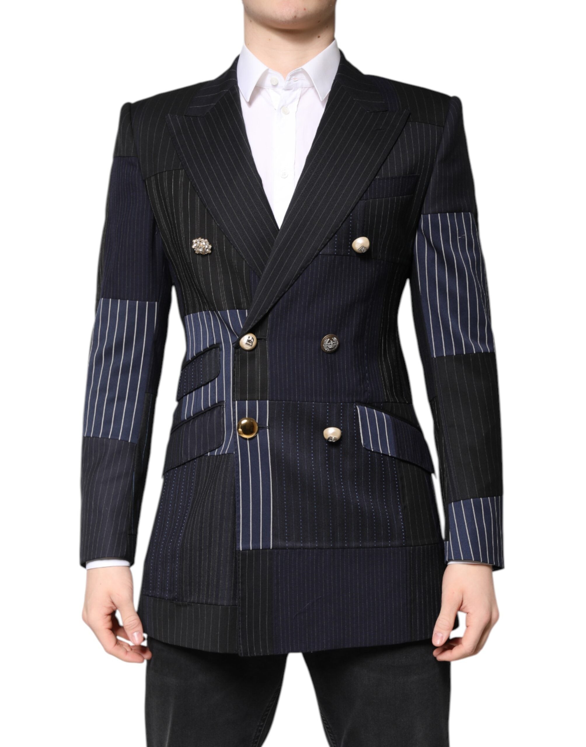 Multicolor Patchwork Jacket Coat Suit Blazer - ventzia