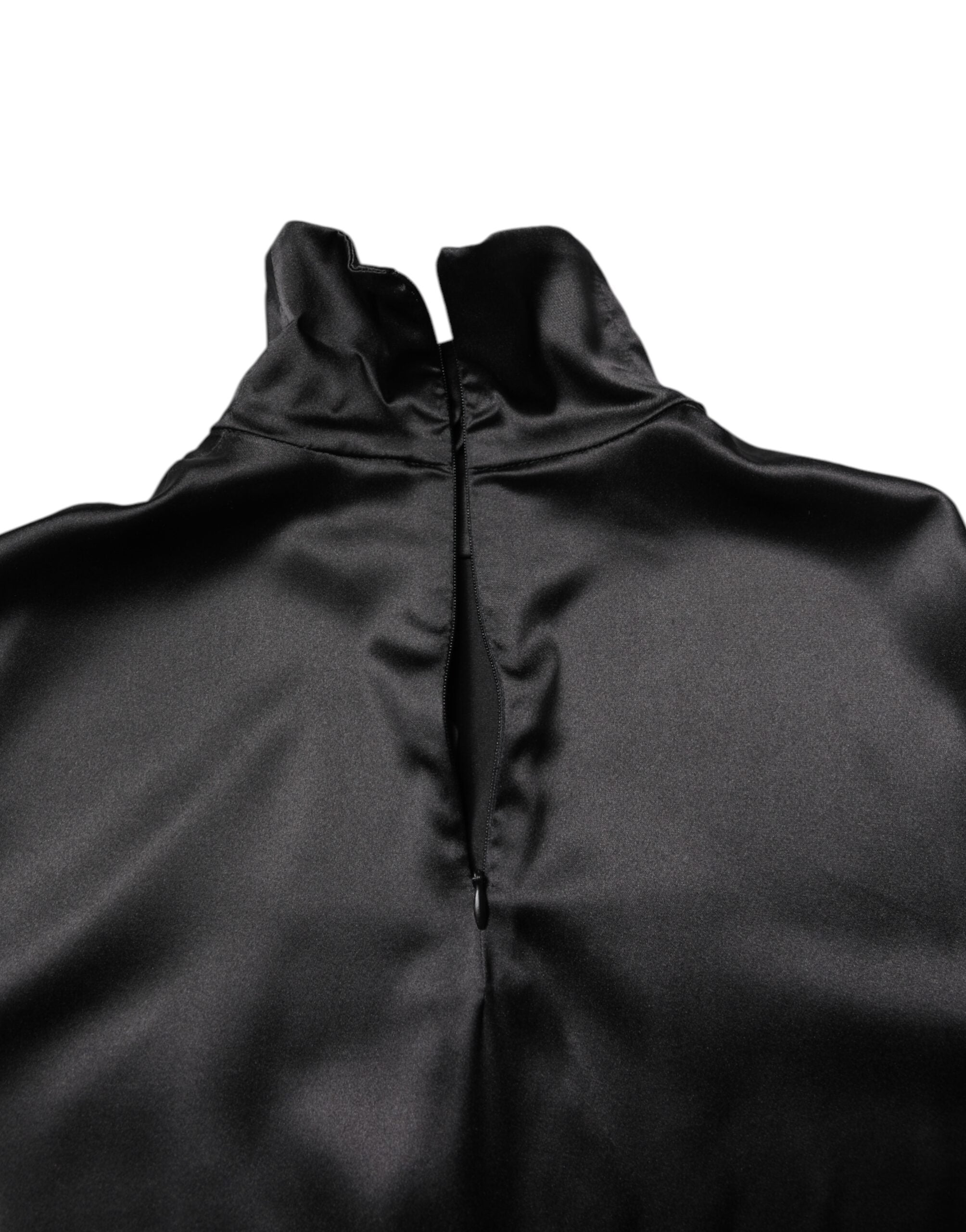 Black Silk Turtleneck Men Pullover Sweater - ventzia