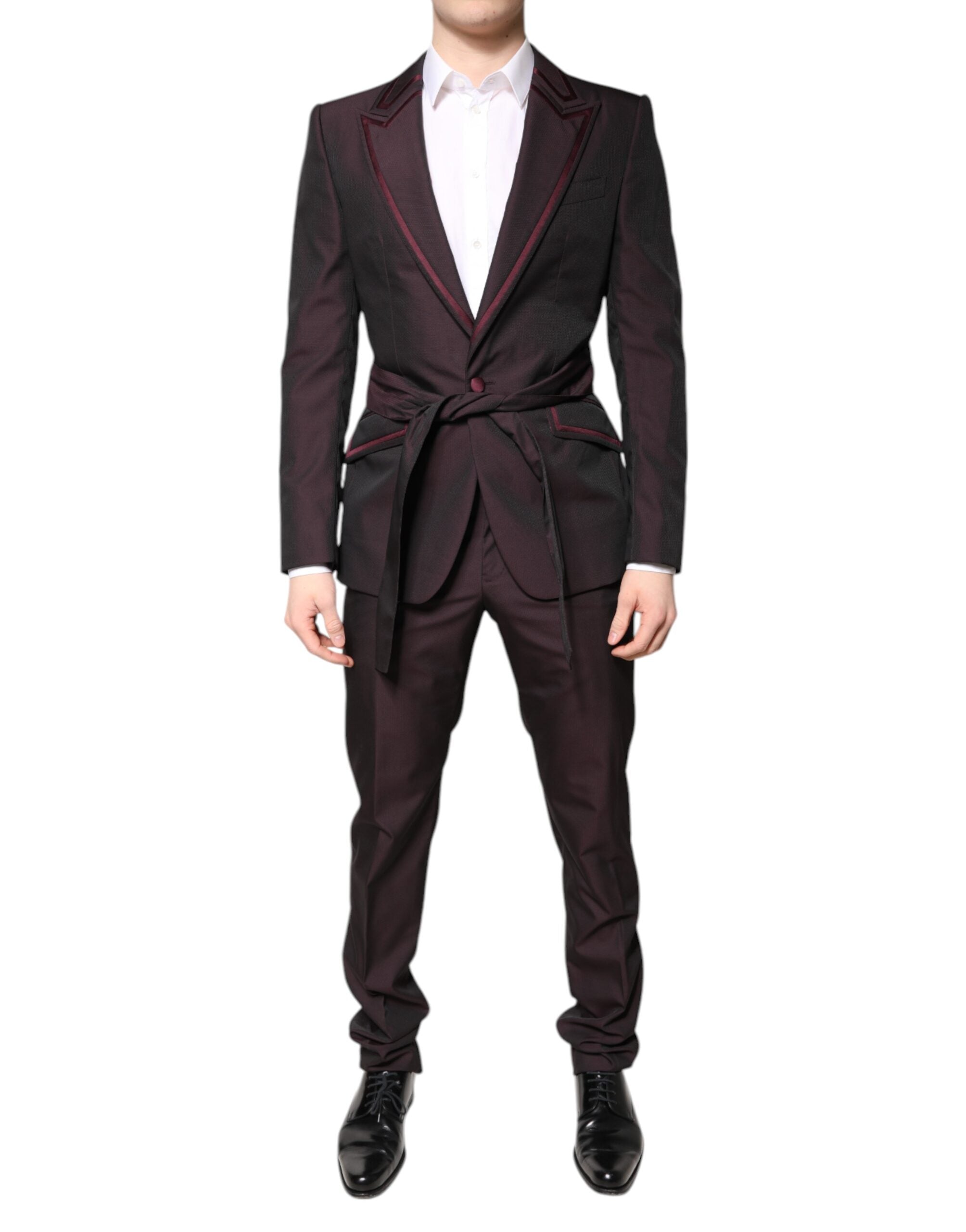 Maroon Single Breasted Formal 2 Piece Suit - ventzia