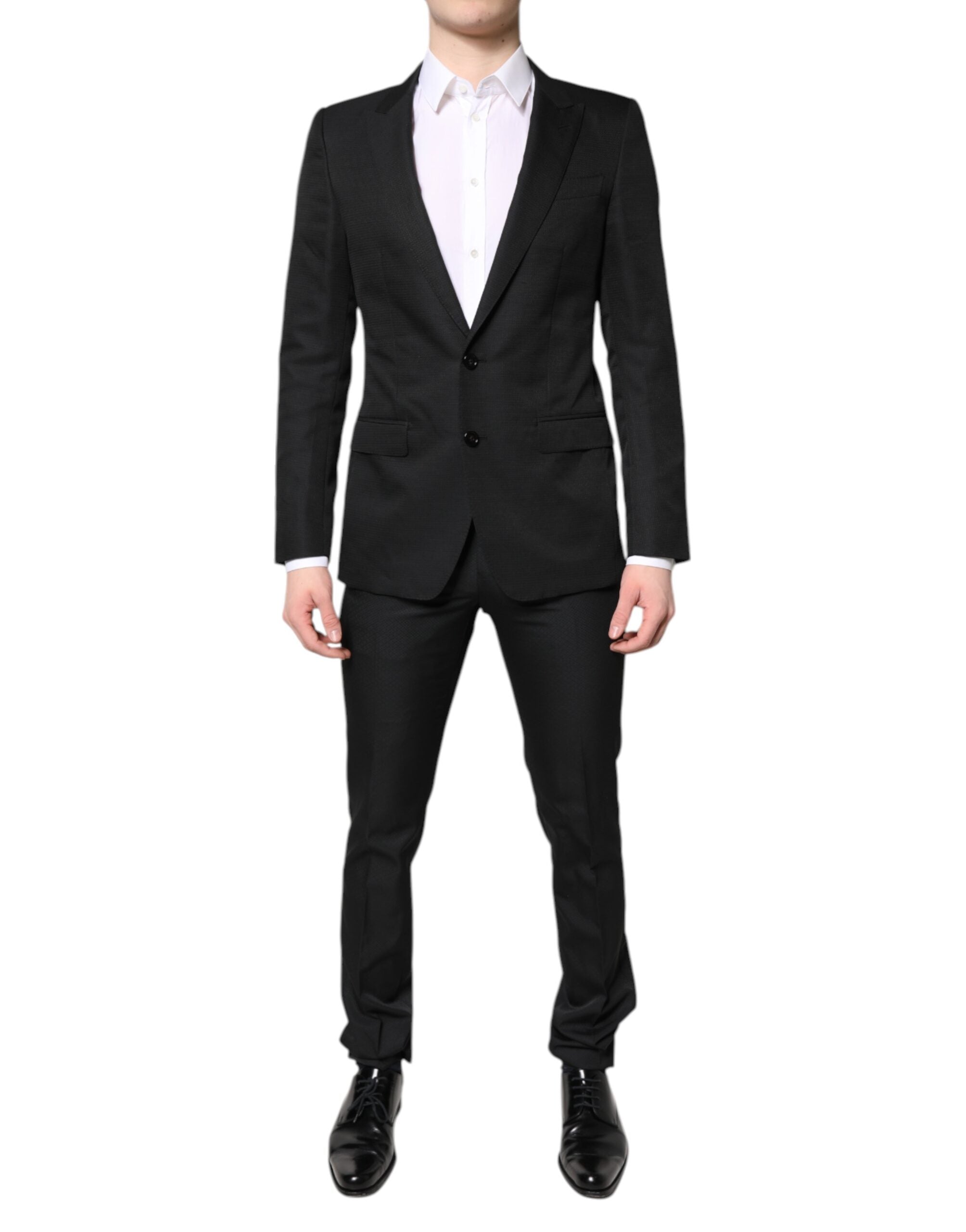 Black Single Breasted Formal 2 Piece Suit - ventzia
