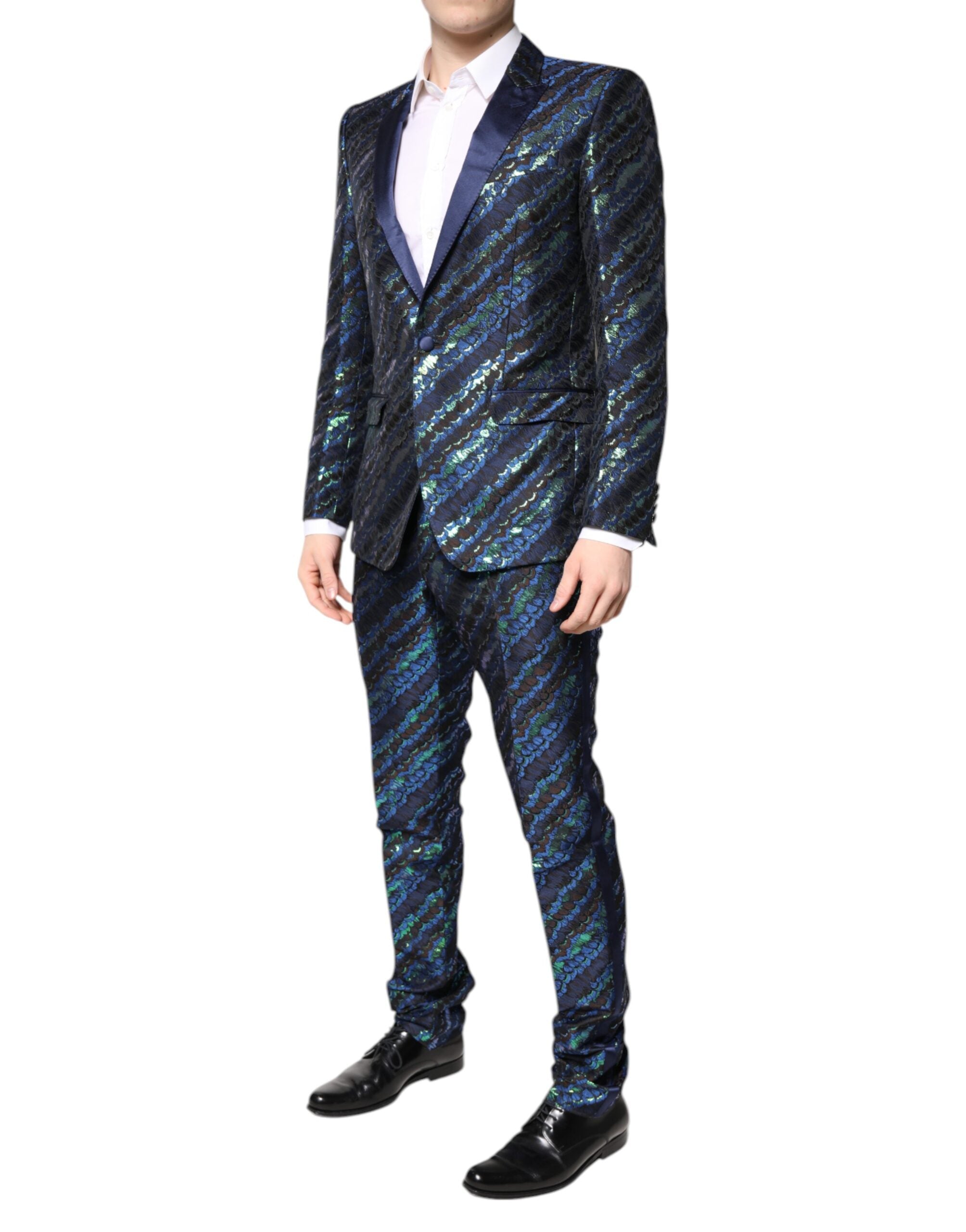 Multicolor Polyester Jacquard 2 Piece Suit - ventzia