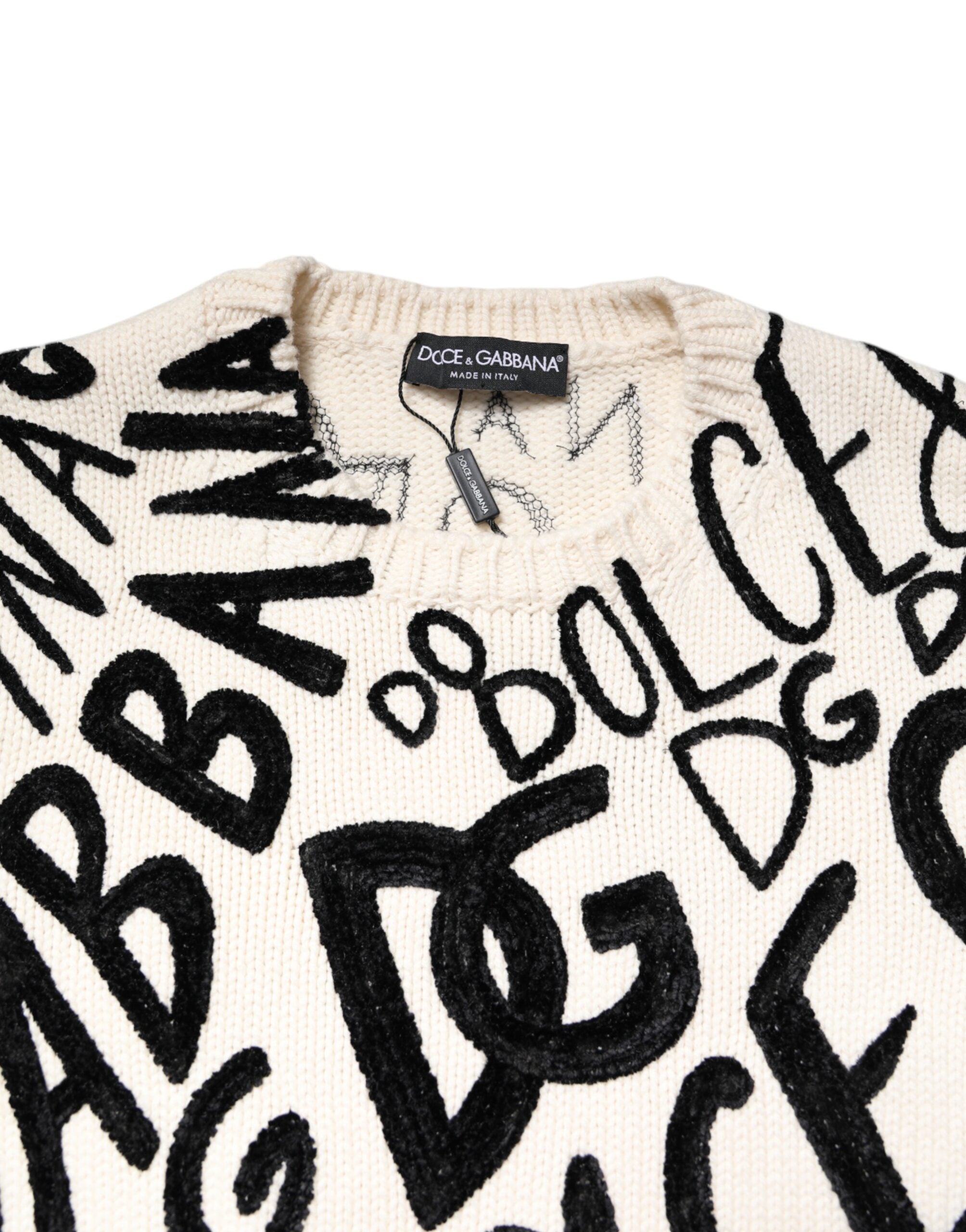 White Black Logo Print Women Pullover Sweater - ventzia