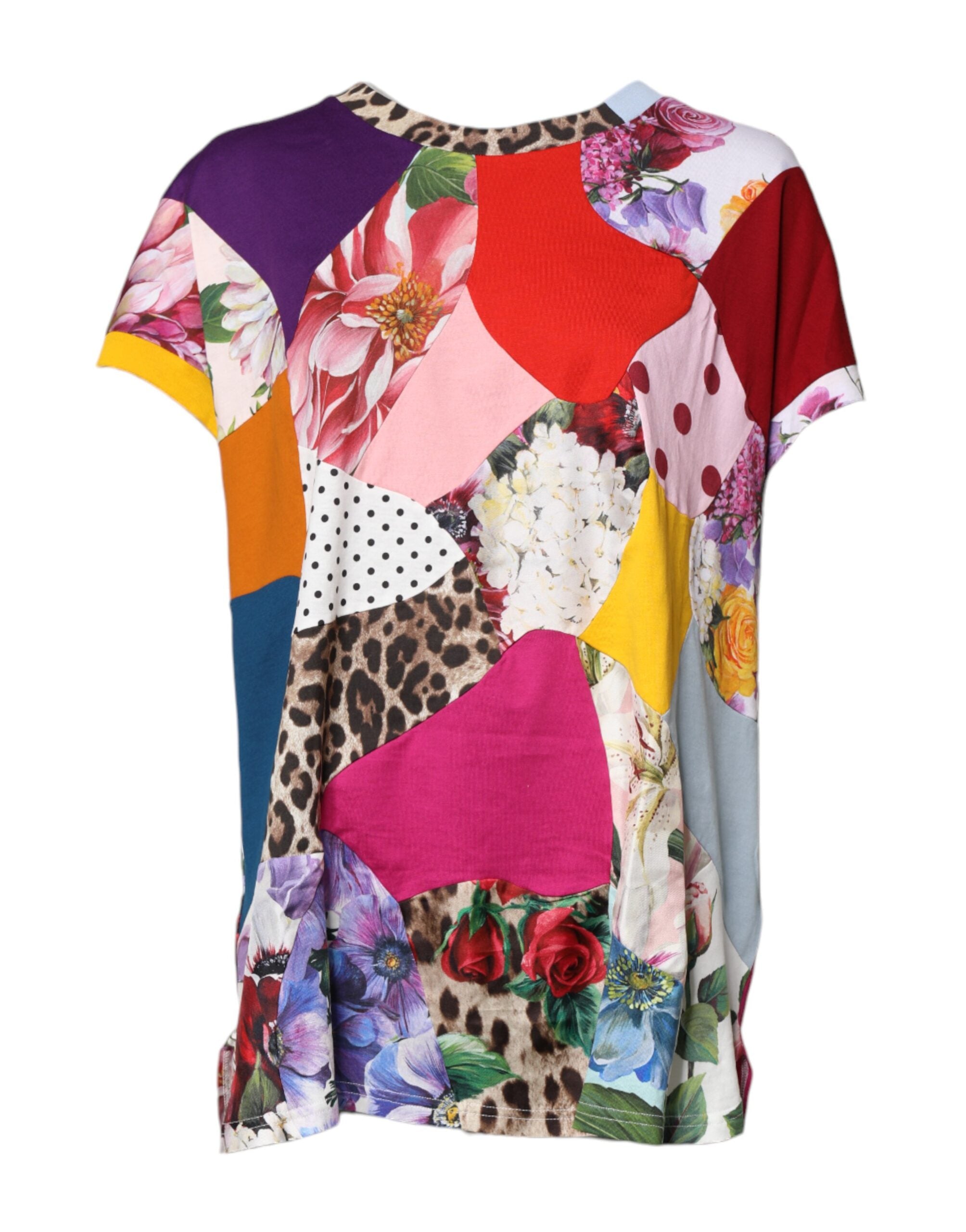 Multicolor Patchwork Short Sleeve Blouse Top - ventzia