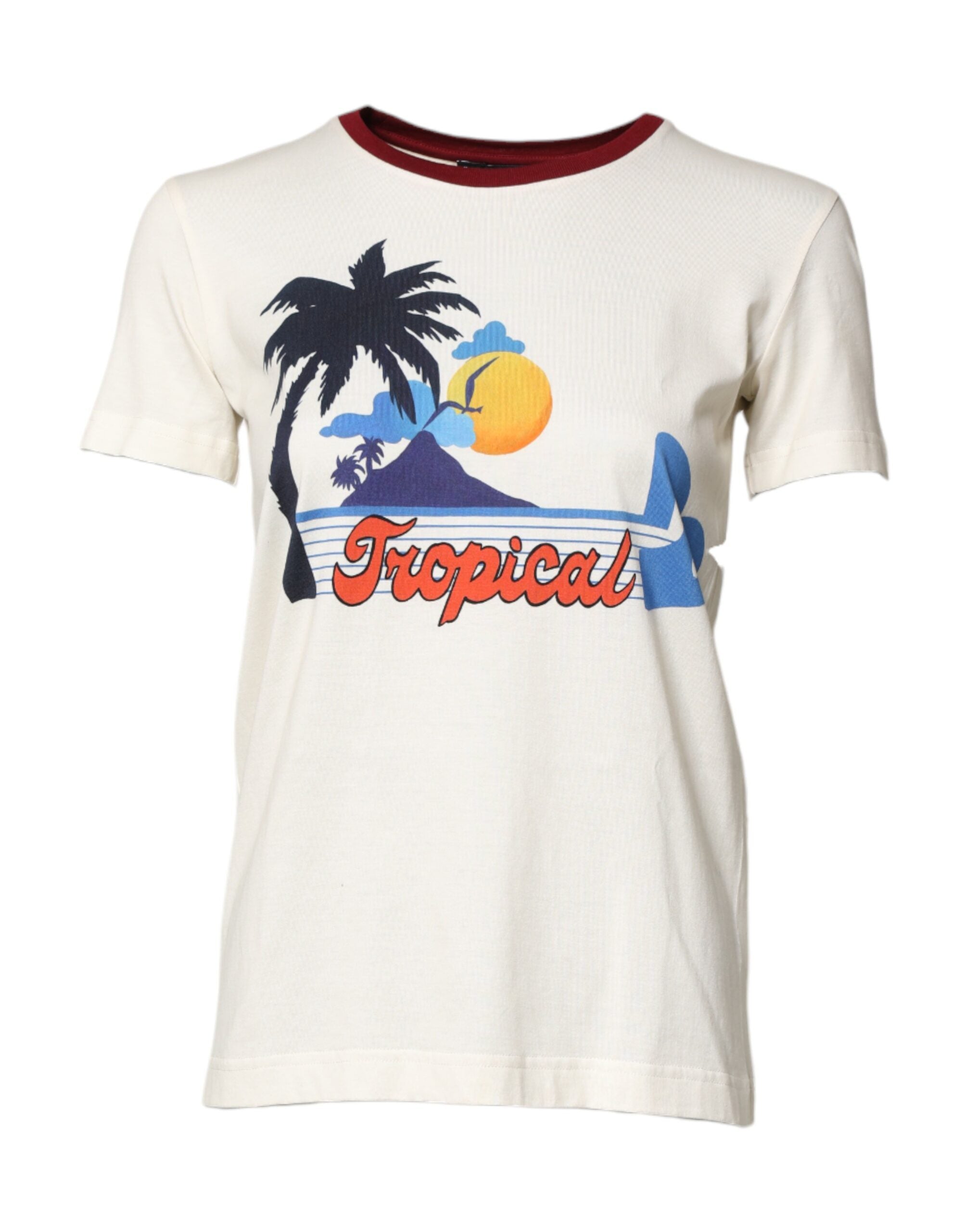 White Cotton Print Short Sleeves Top T-shirt - ventzia