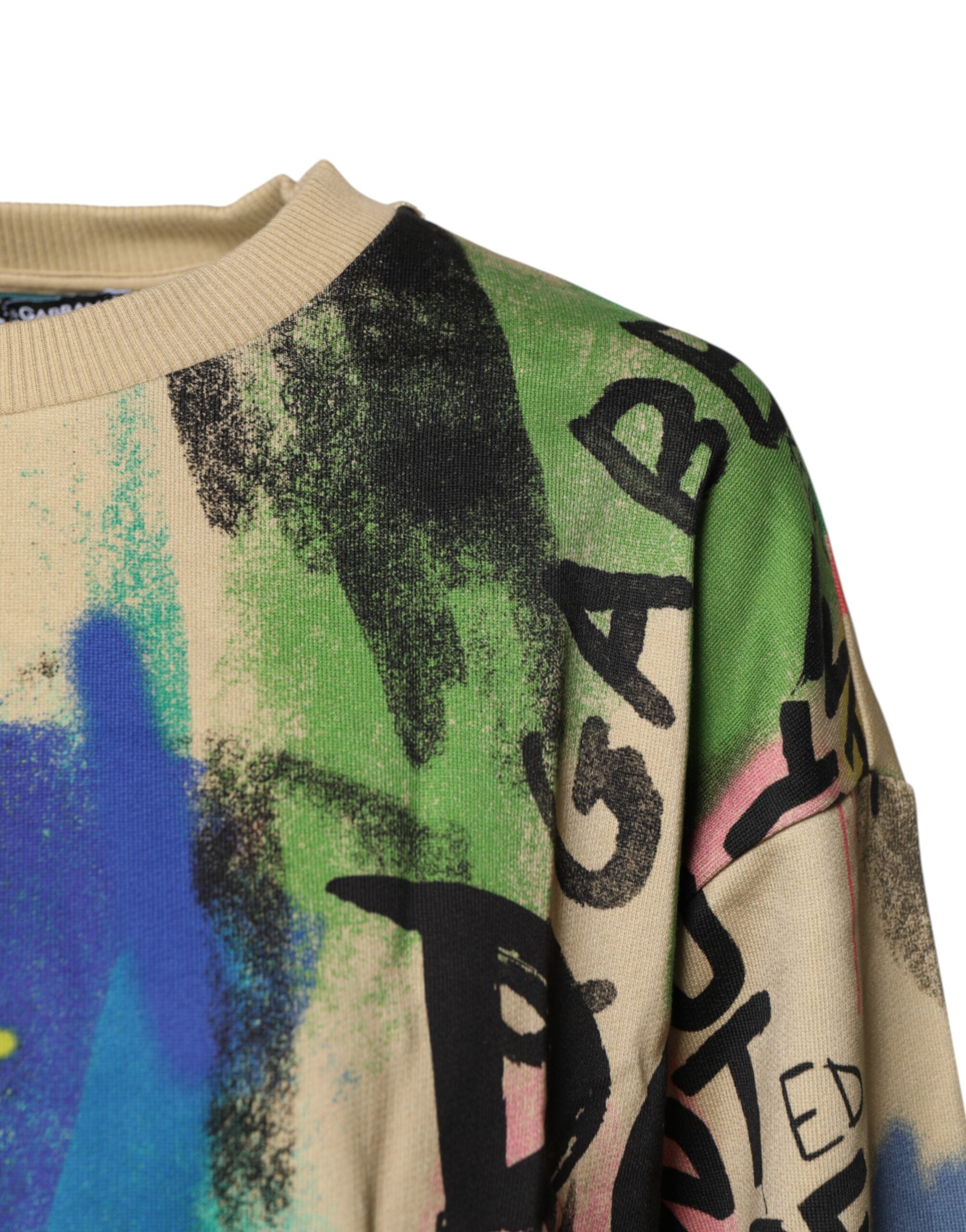 Multicolor Print Cotton Pullover Sweater - ventzia
