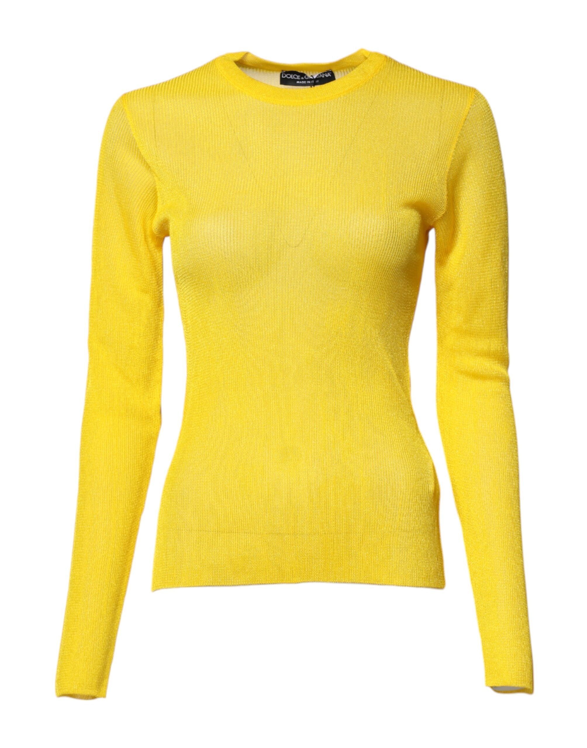 Yellow Polyester Women Pullover Top Sweater - ventzia