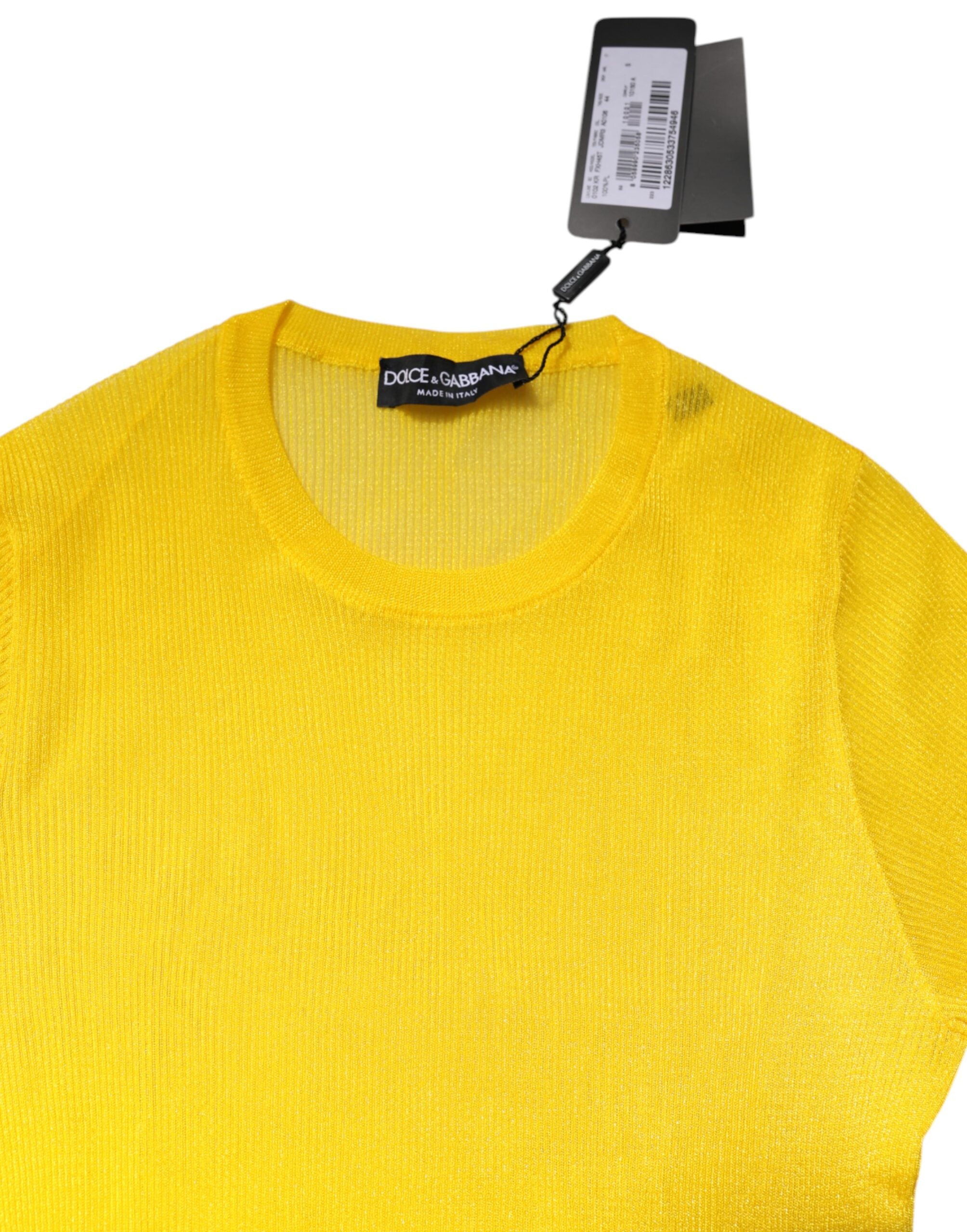 Yellow Polyester Women Pullover Top Sweater - ventzia