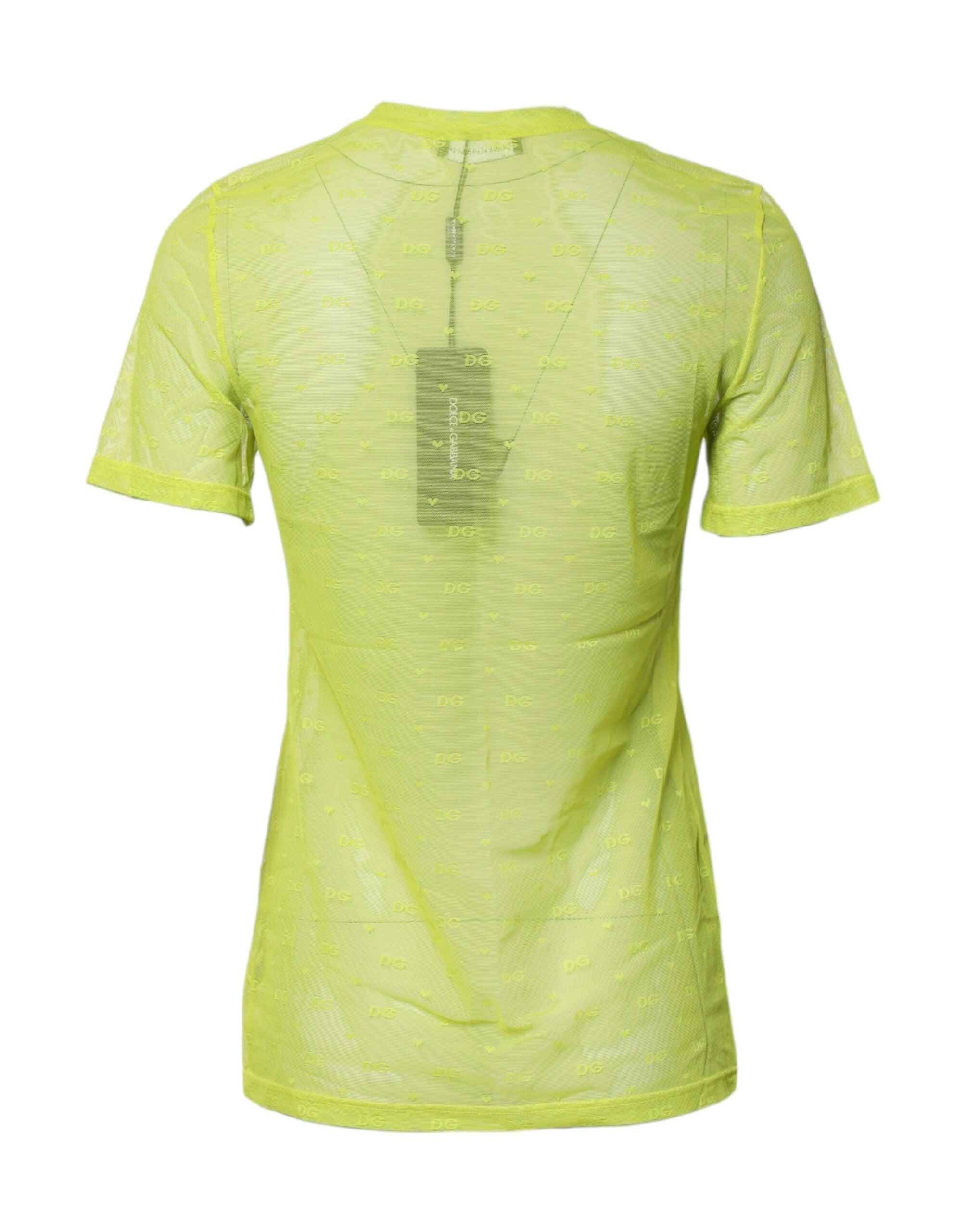 Green Nylon See Through Women Short Sleeves Top - ventzia